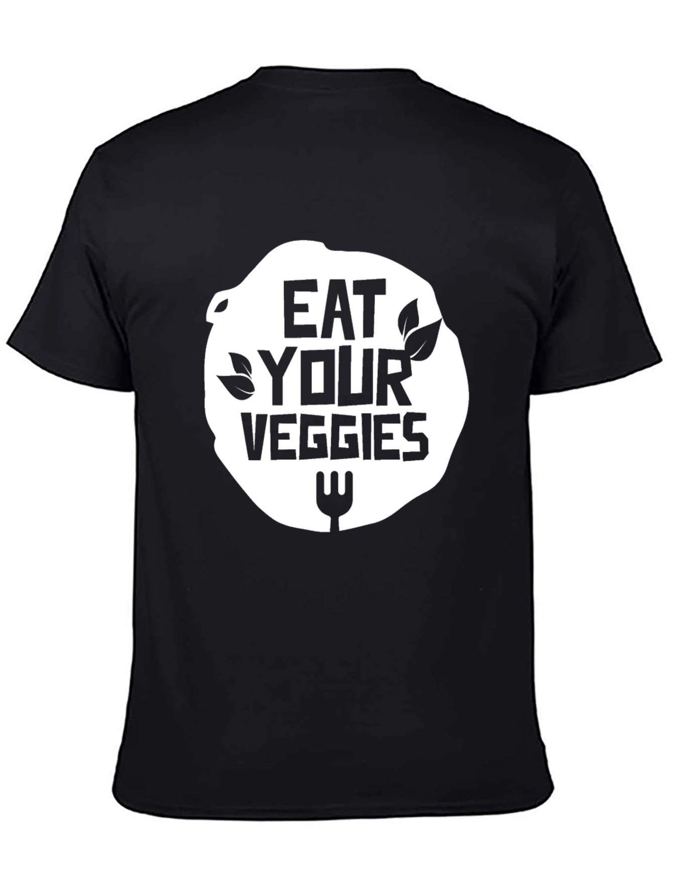 Eat Your Veggies Black T-Shirt Vegan Foodie