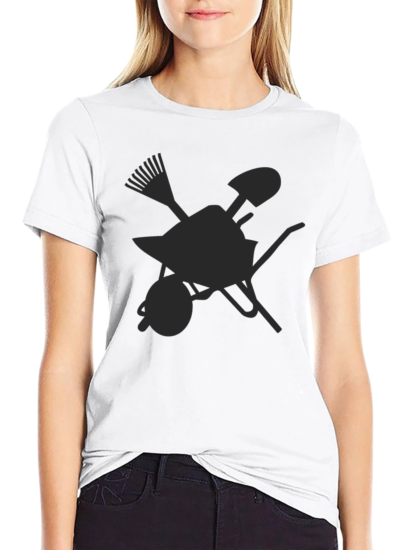 Gardening Tools Graphic Tee - Black Casual Shirt