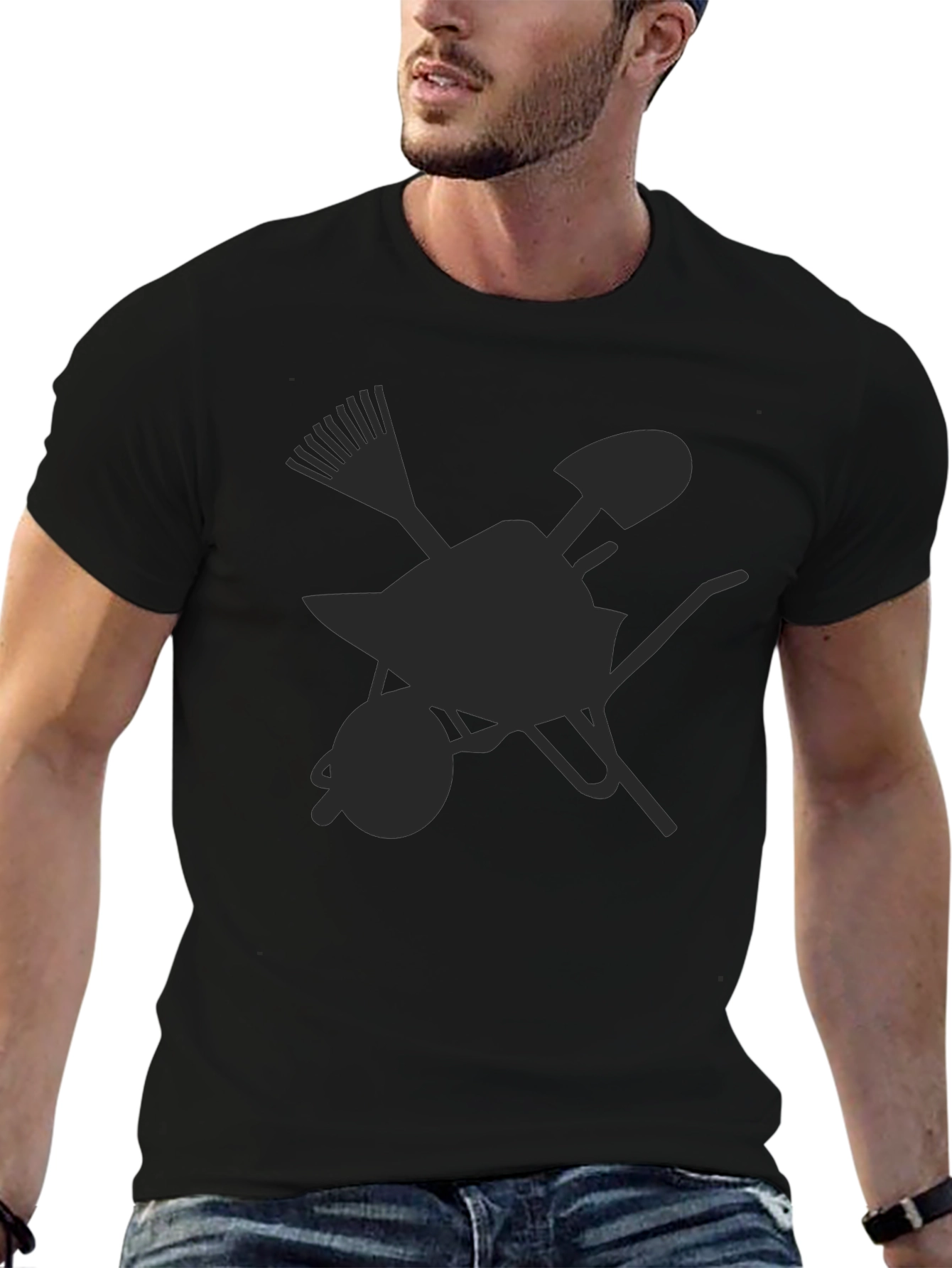Gardening Tools Graphic Tee - Black Casual Shirt