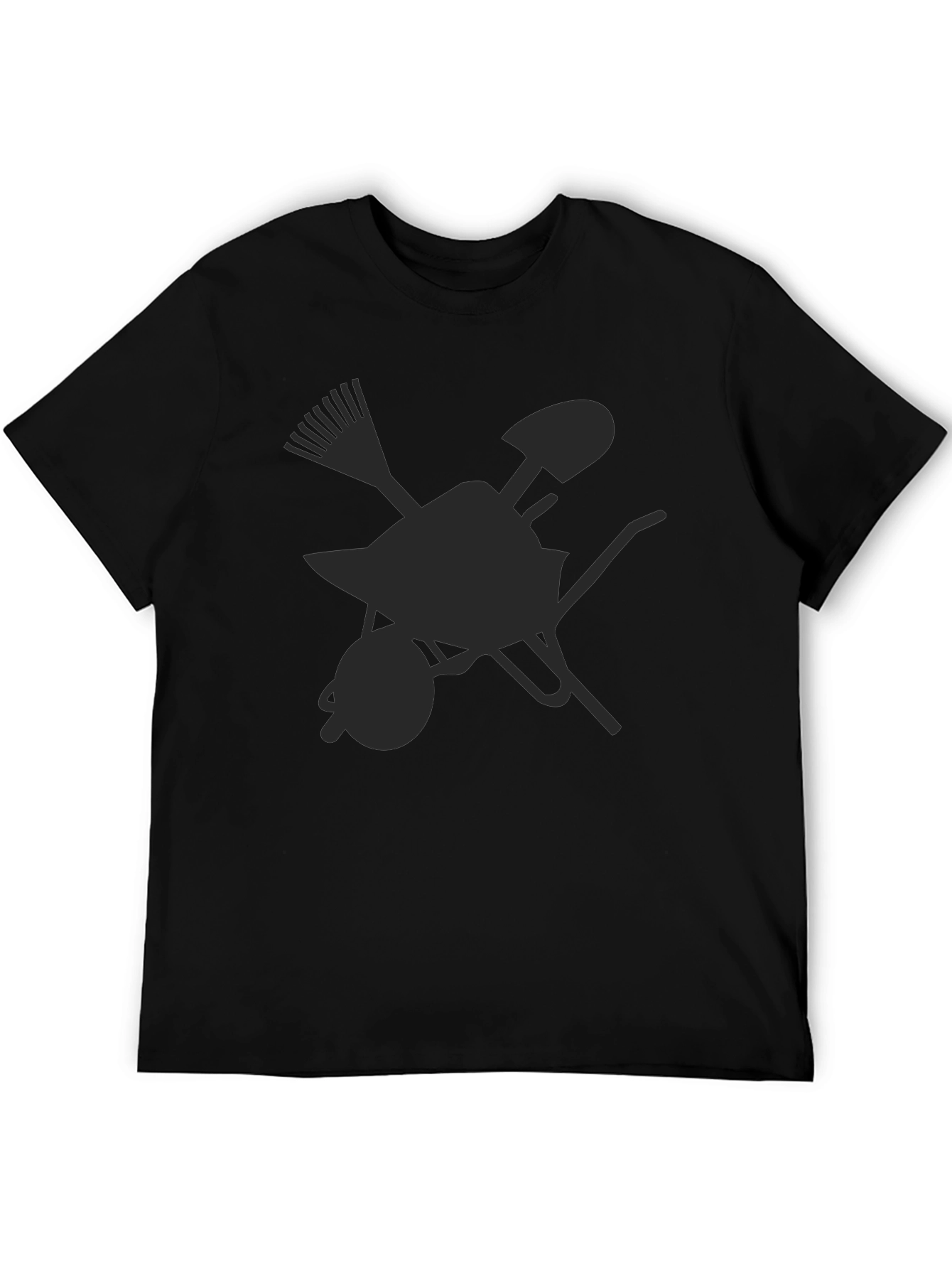 Gardening Tools Graphic Tee - Black Casual Shirt
