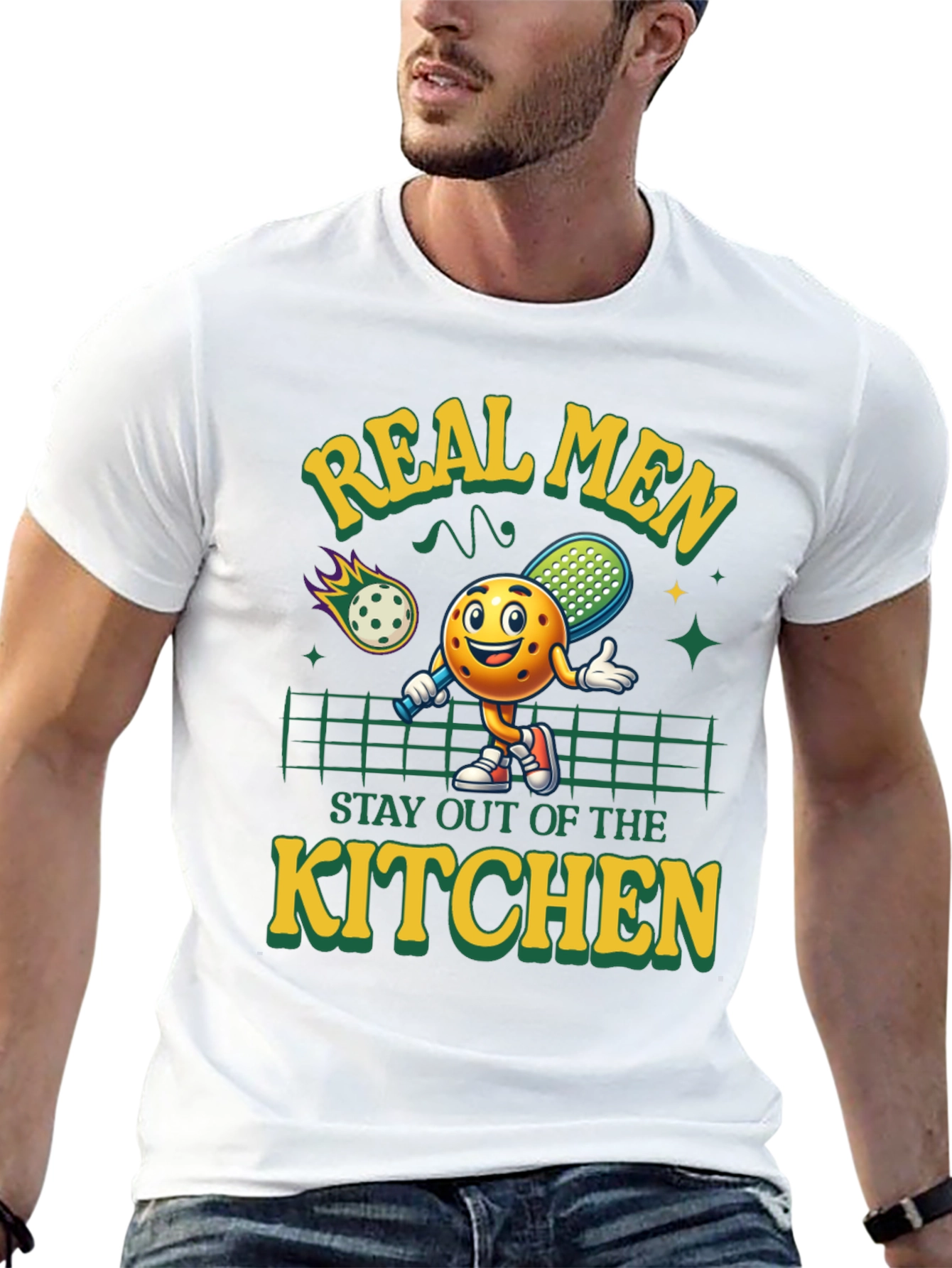 Real Men Pickleball Graphic Tee