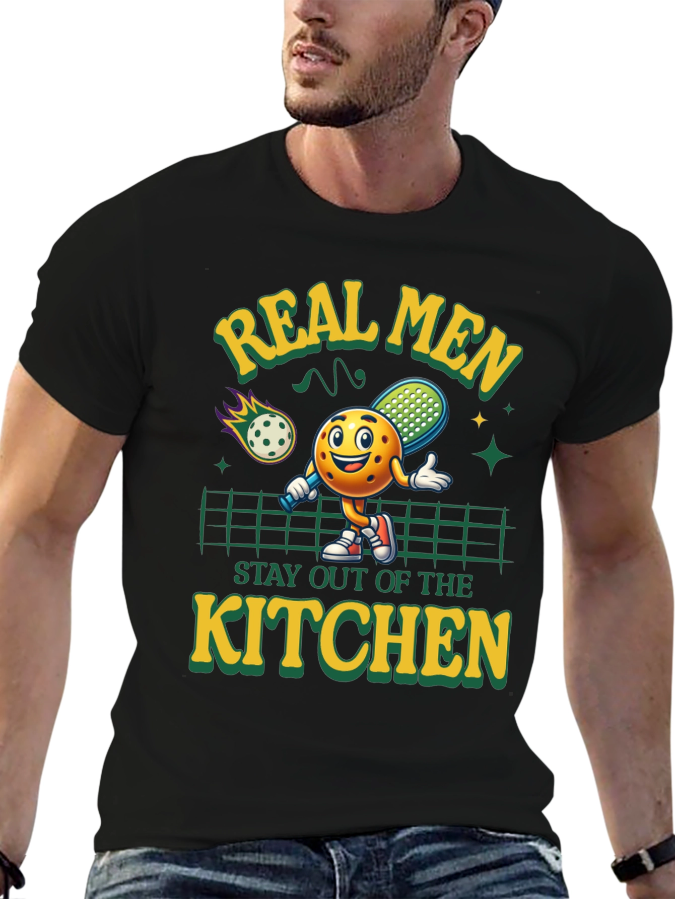Real Men Pickleball Graphic Tee
