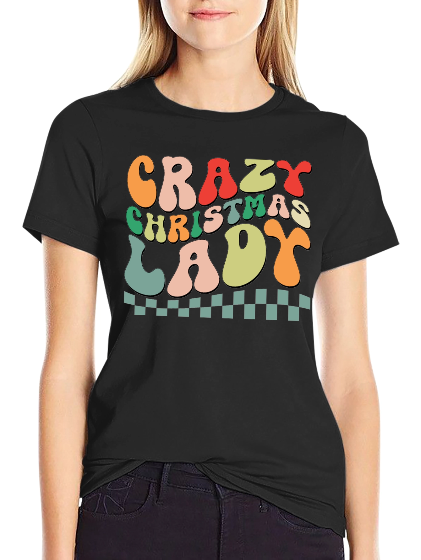 Crazy Christmas Lady Graphic Tee