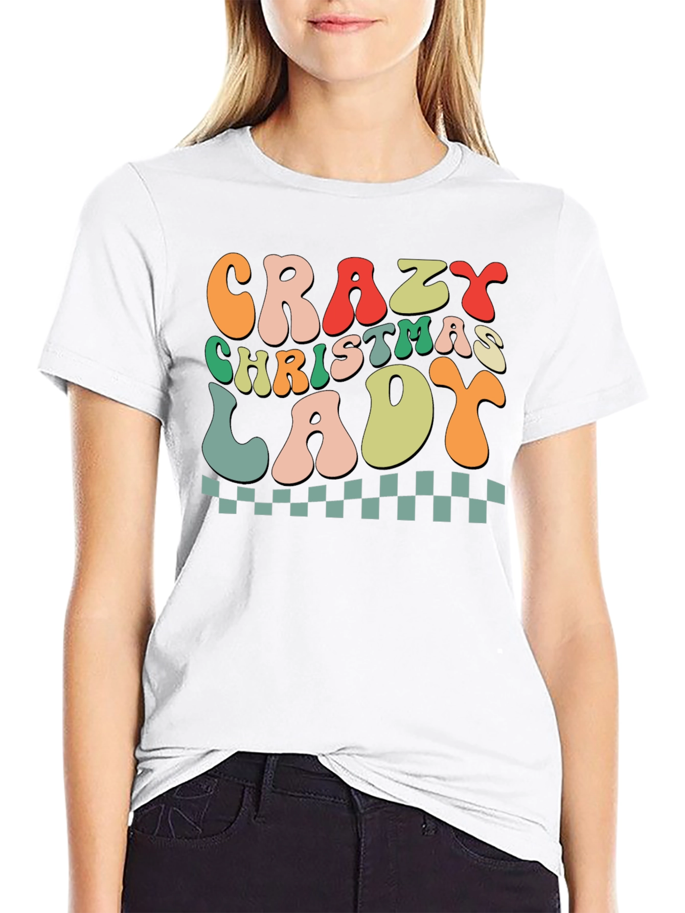 Crazy Christmas Lady Graphic Tee