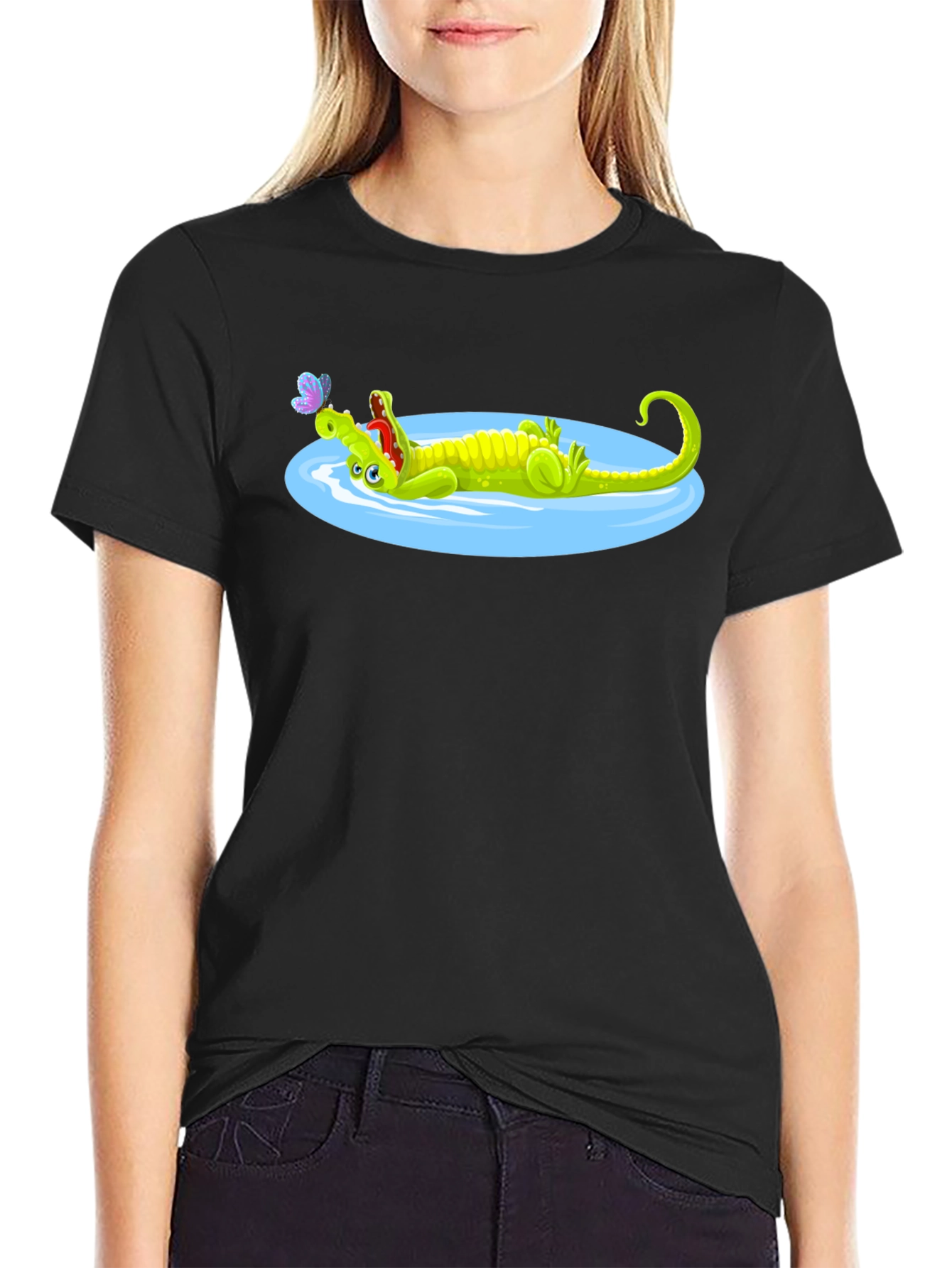 Cartoon Crocodile Graphic Tee