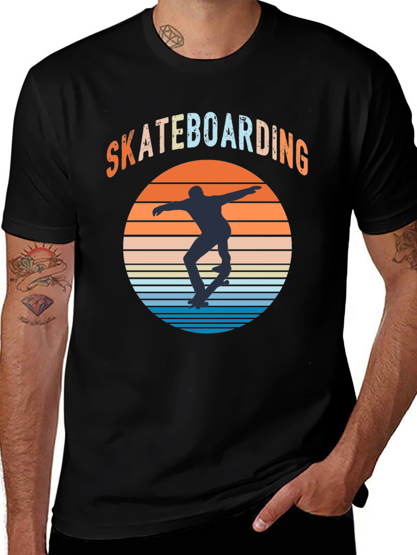Skateboarding Sunset Graphic Tee - Ride in Style