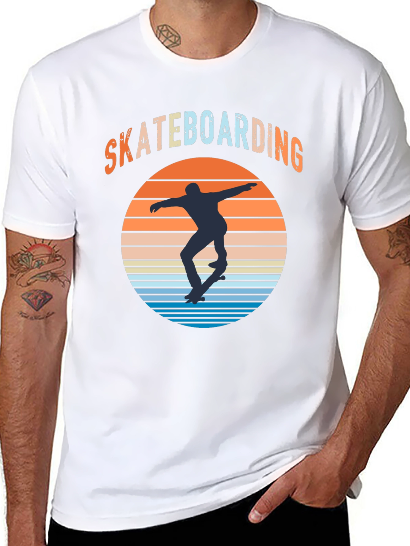 Skateboarding Sunset Graphic Tee - Ride in Style