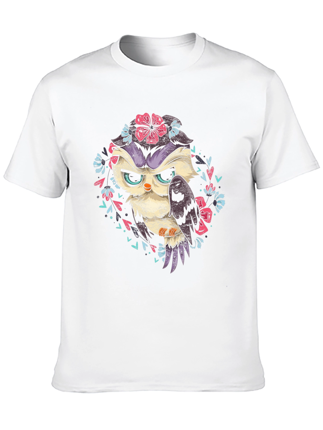 Owl Floral T-Shirt - Dark Graphic Tee