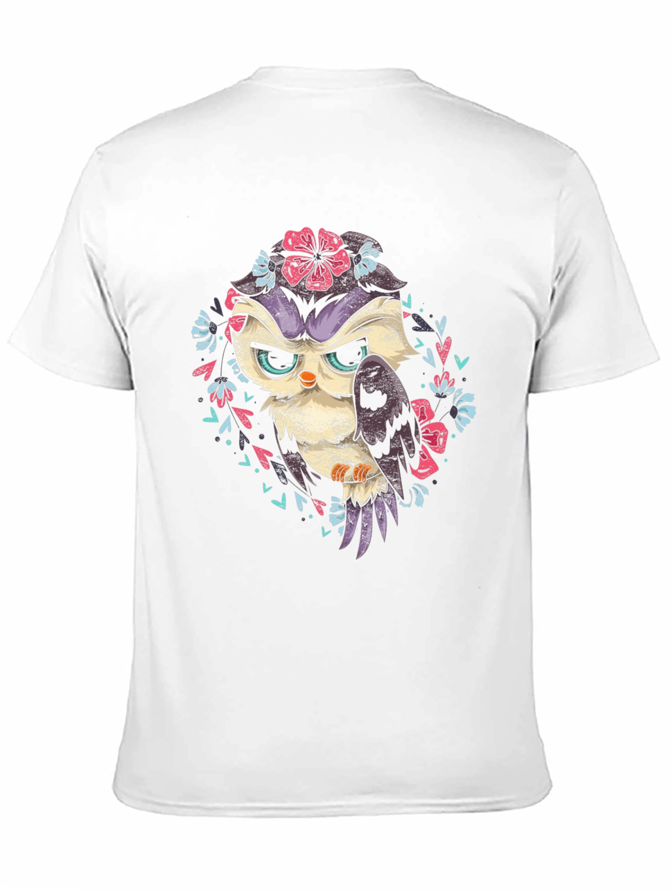 Owl Floral T-Shirt - Dark Graphic Tee