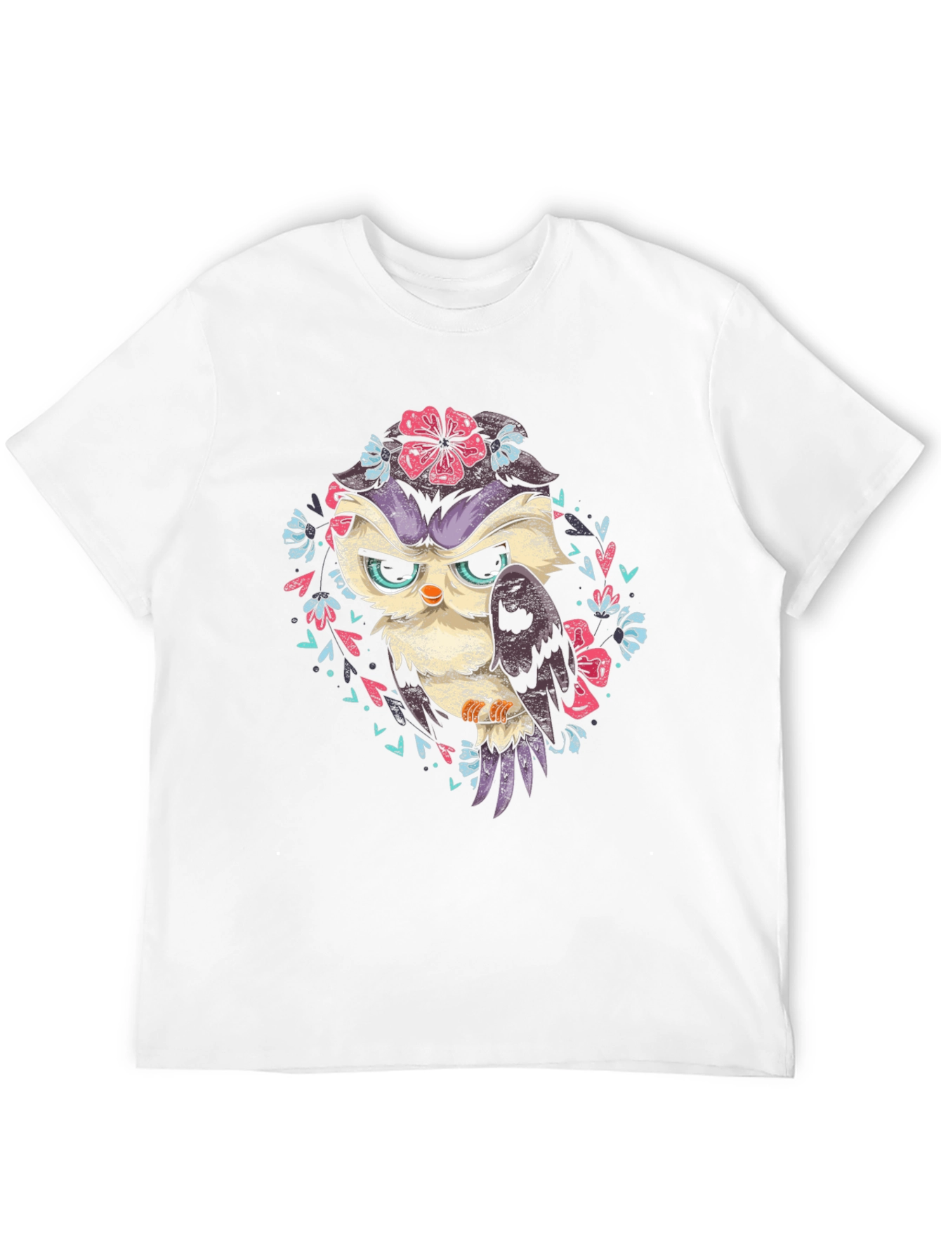 Owl Floral T-Shirt - Dark Graphic Tee