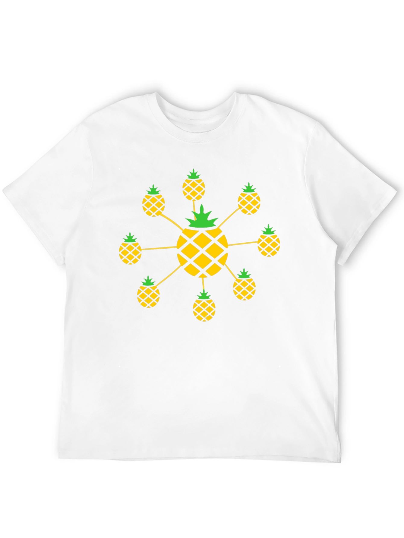 Pineapple Pattern Black T-Shirt