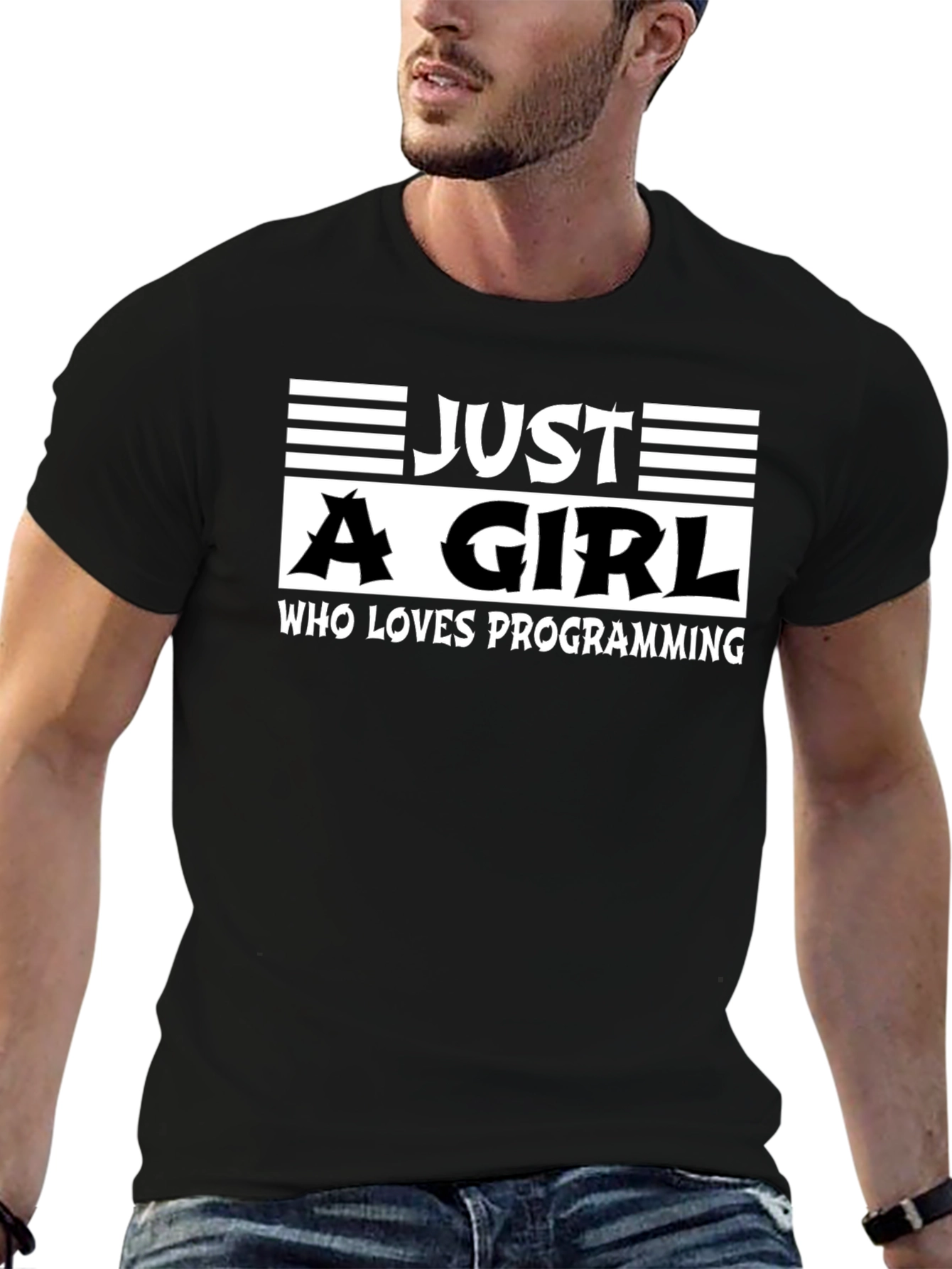 Just a Girl Who Loves Programming Black T-Shirt