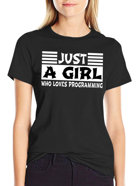 Just a Girl Who Loves Programming Black T-Shirt