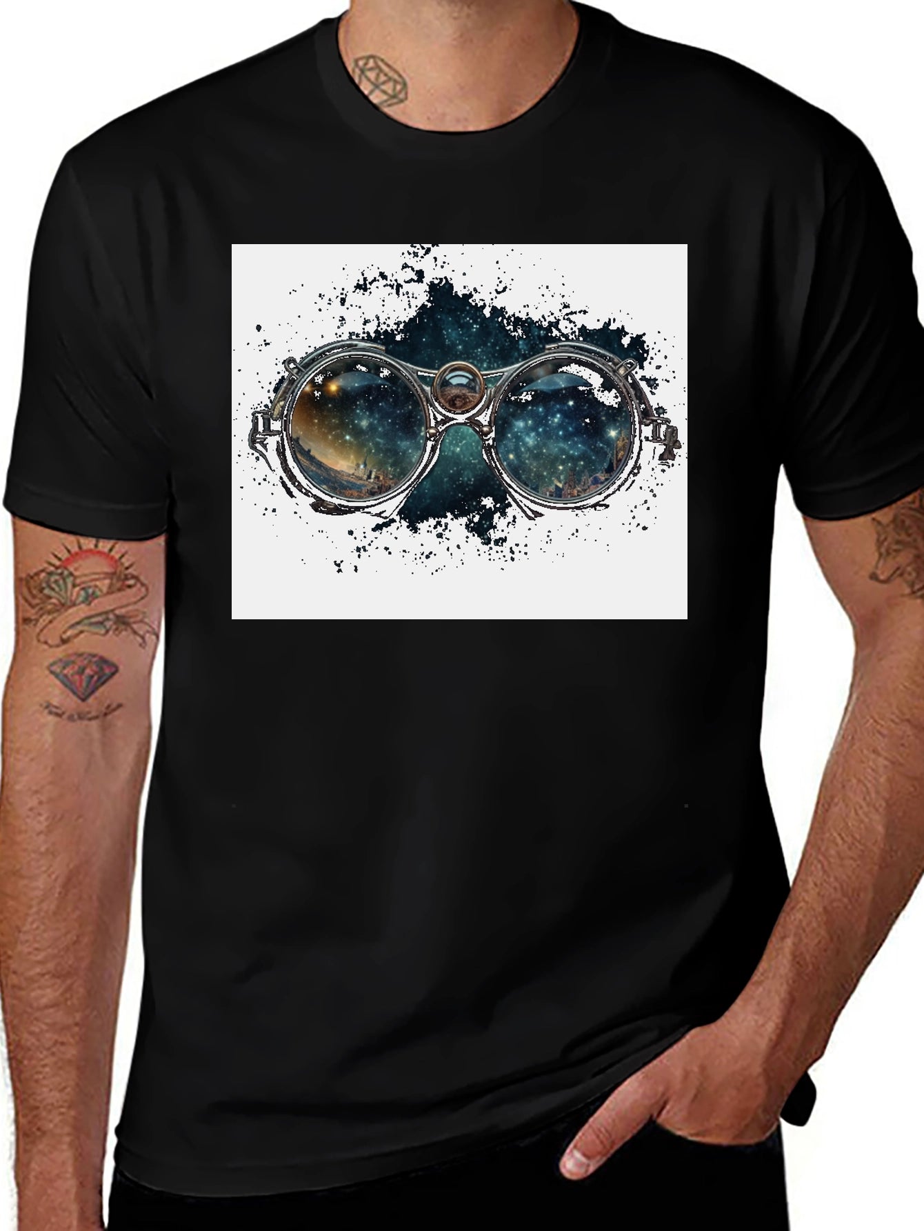 Nebula in Steampunk Goggles T-Shirt