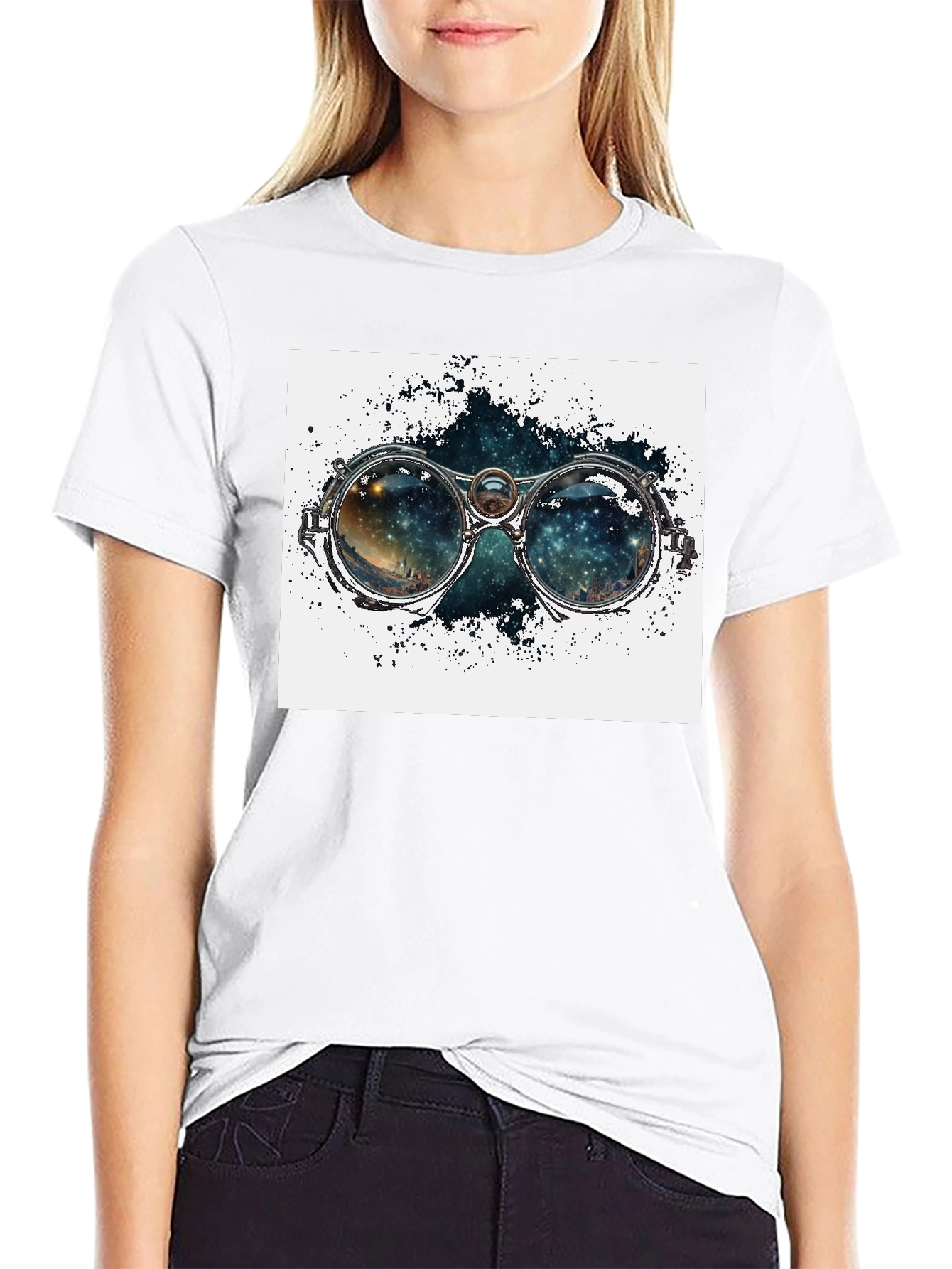 Nebula in Steampunk Goggles T-Shirt