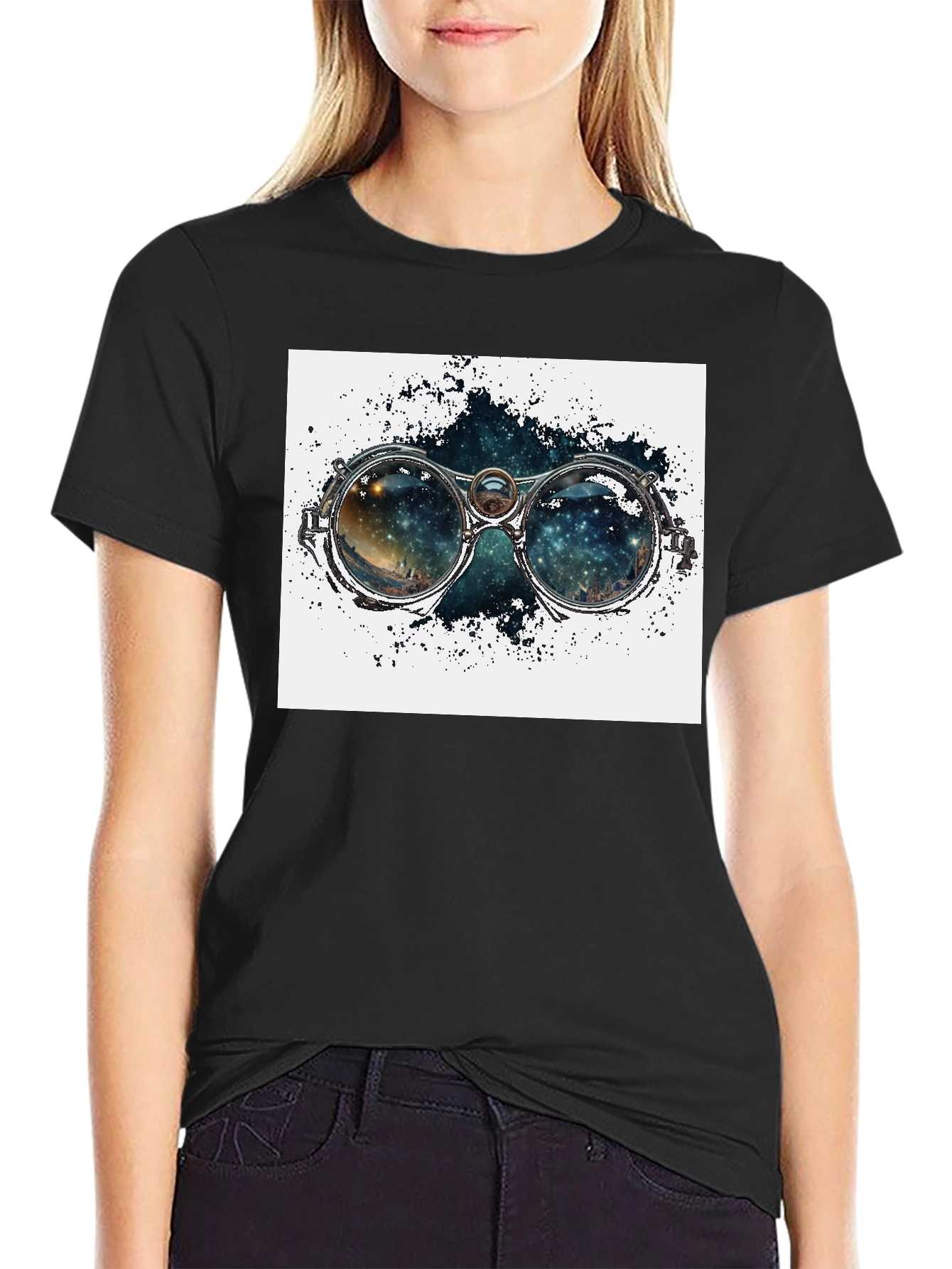 Nebula in Steampunk Goggles T-Shirt