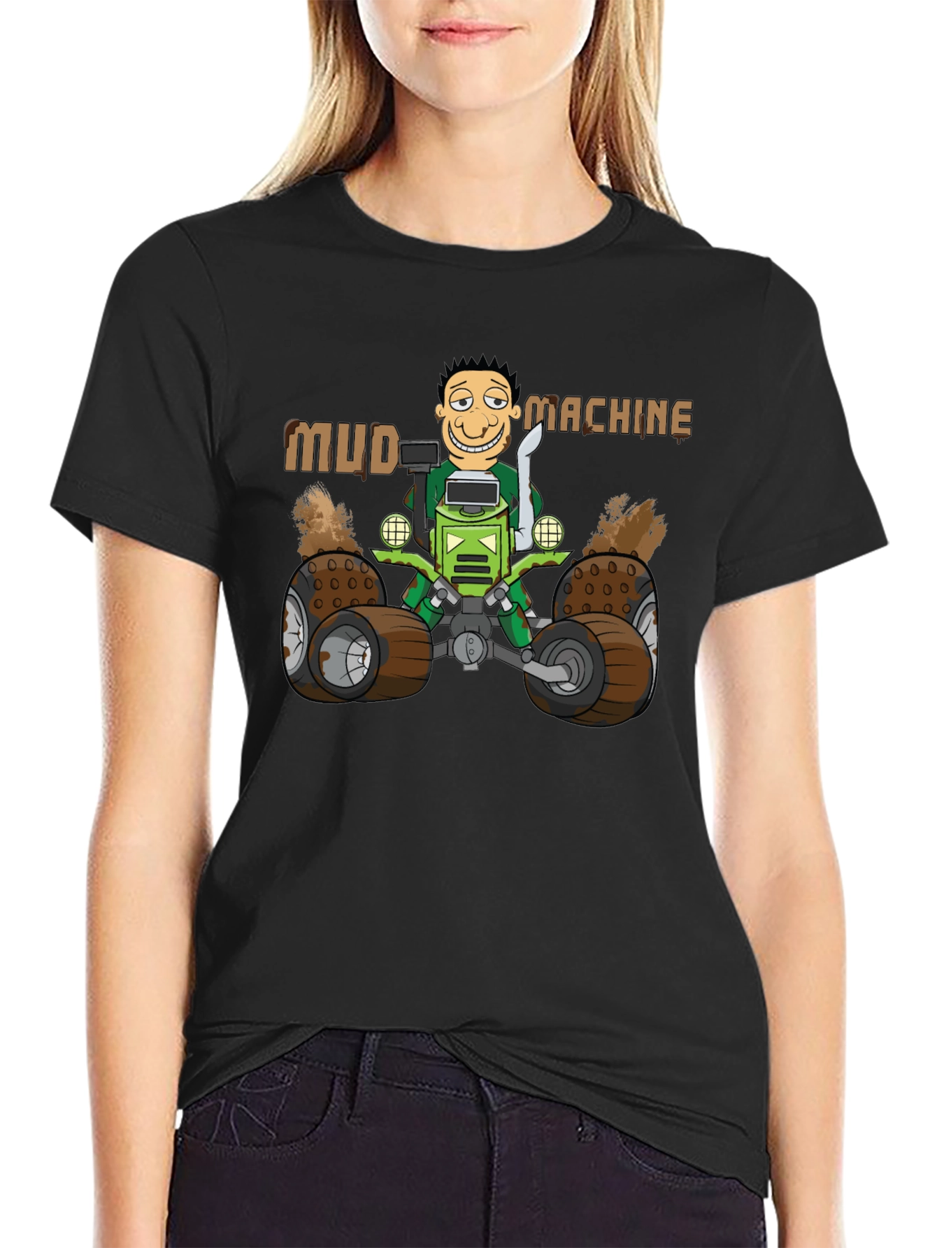 Mud Machine Cartoon Graphic T-Shirt