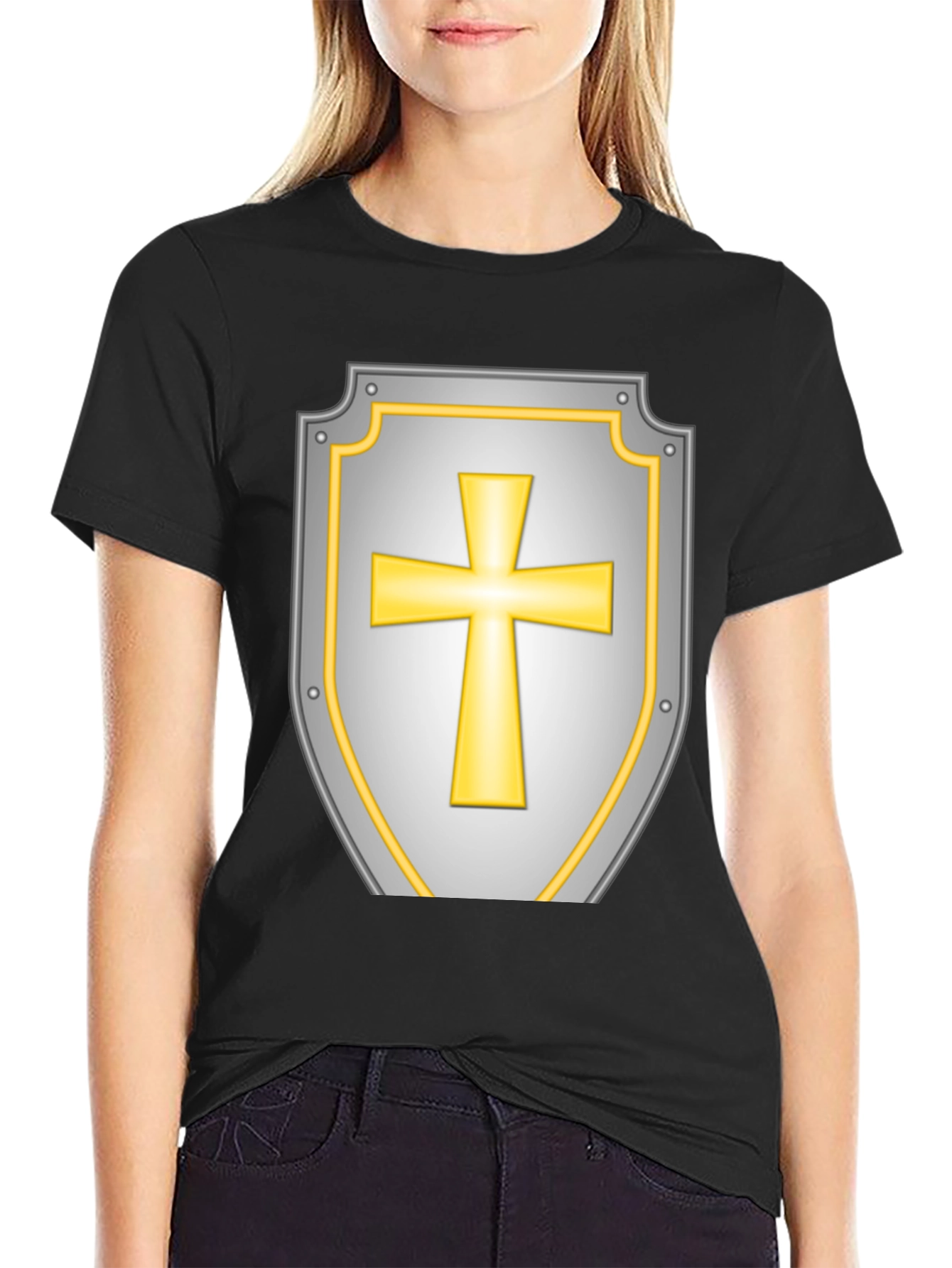 Crusader Shield Graphic Tee - Black