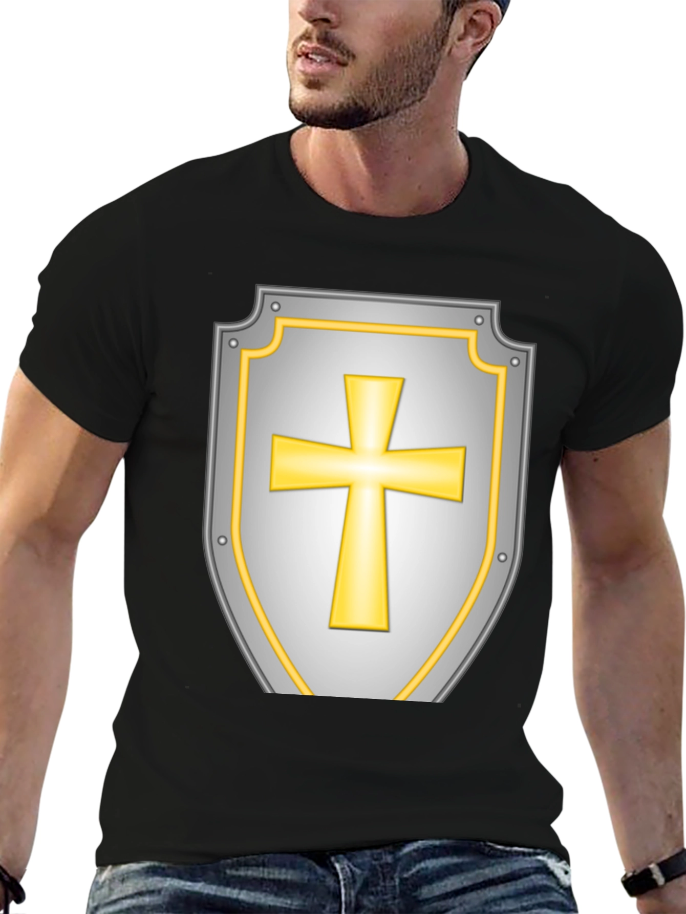 Crusader Shield Graphic Tee - Black