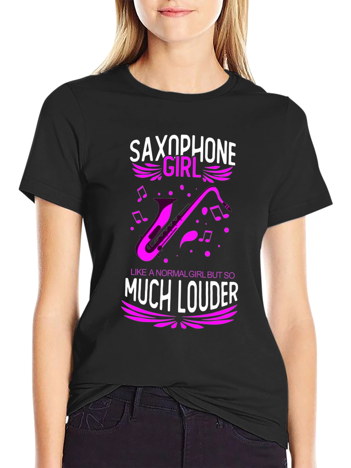 Saxophone Girl Loud Music T-Shirt