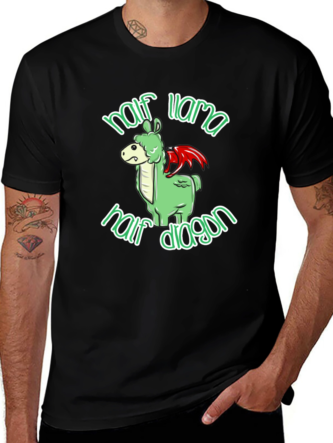 Half Llama Half Dragon Graphic T-Shirt