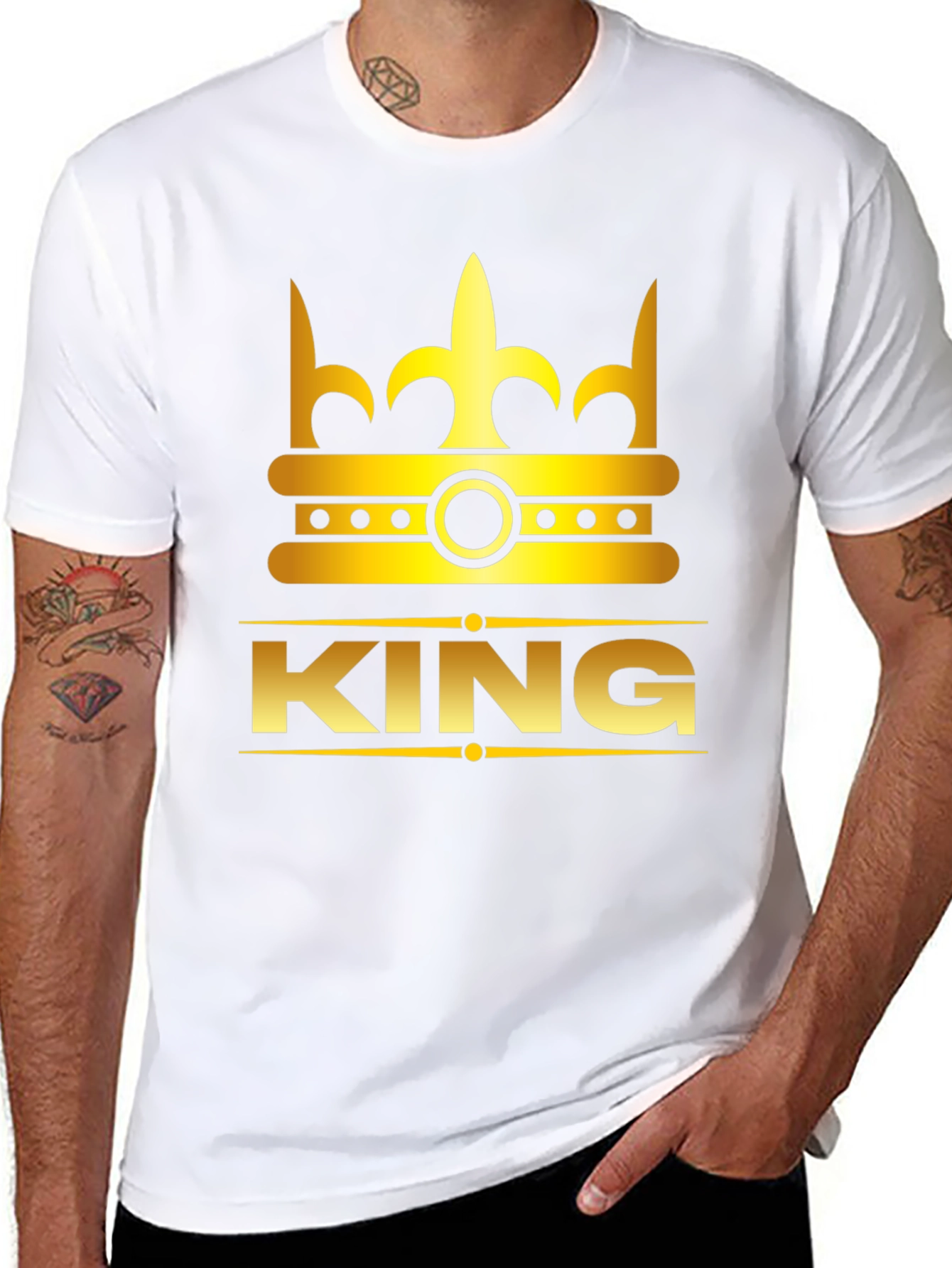 King Crown Graphic Print T-Shirt - Black