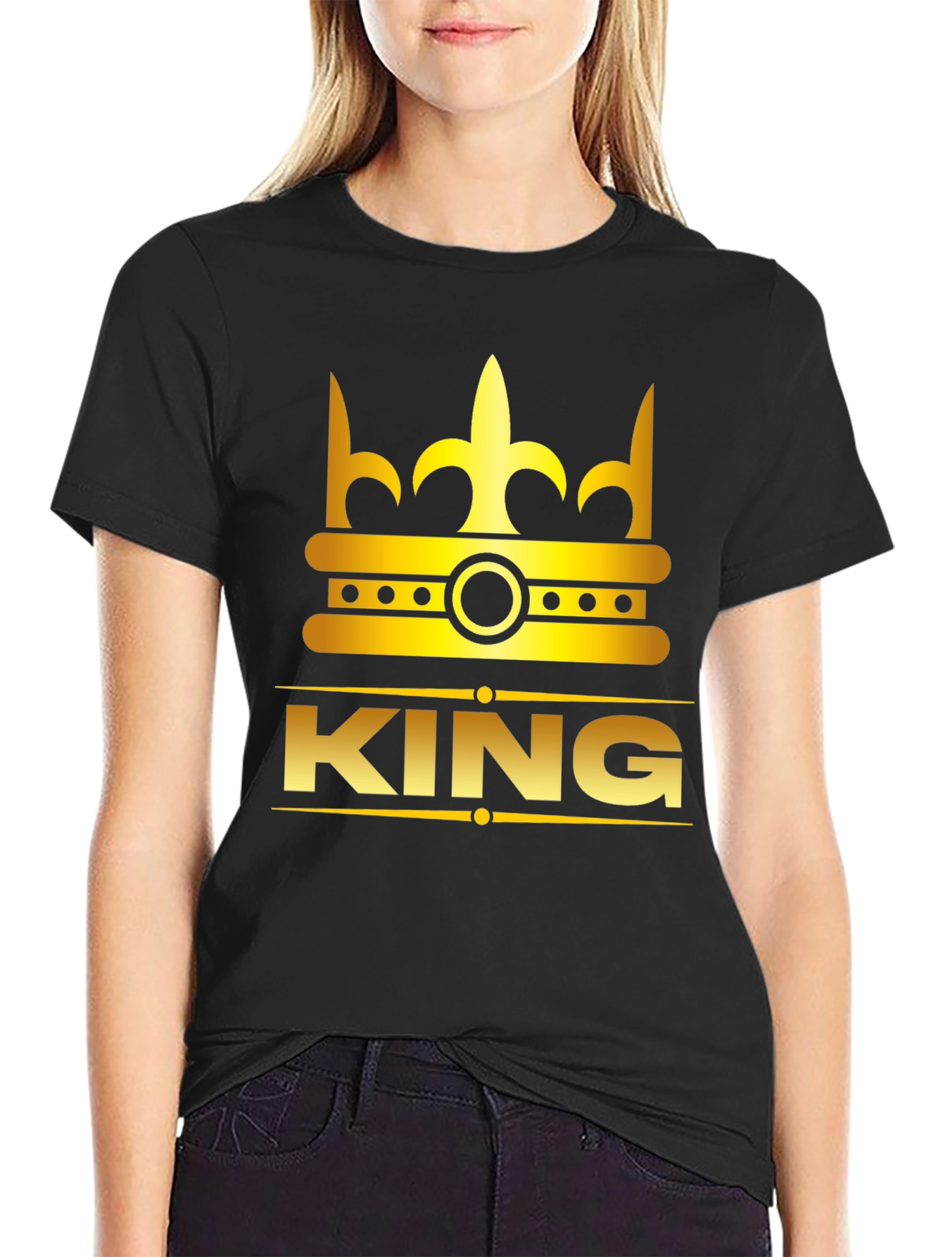King Crown Graphic Print T-Shirt - Black