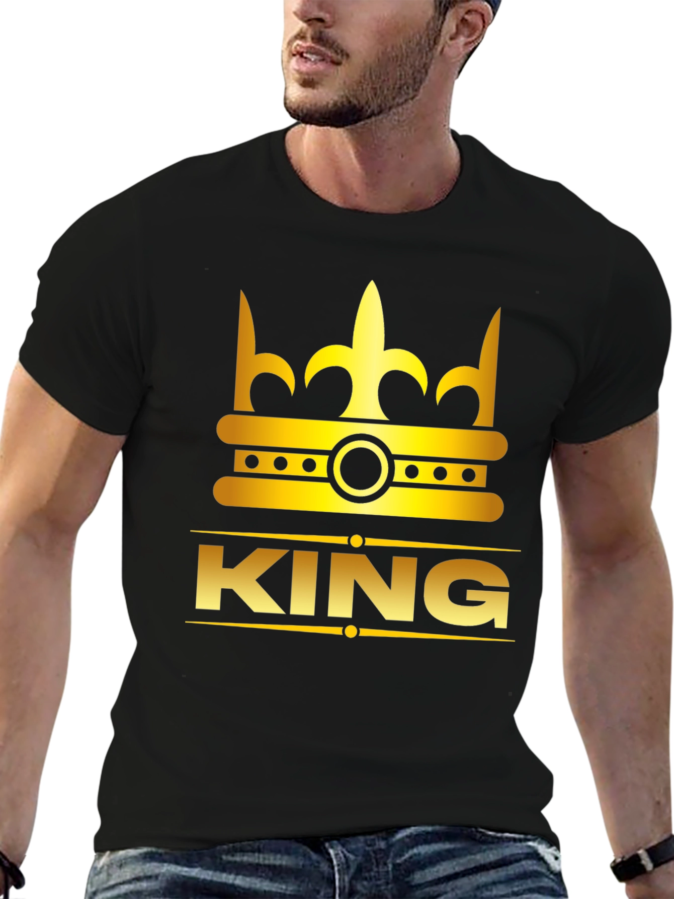King Crown Graphic Print T-Shirt - Black