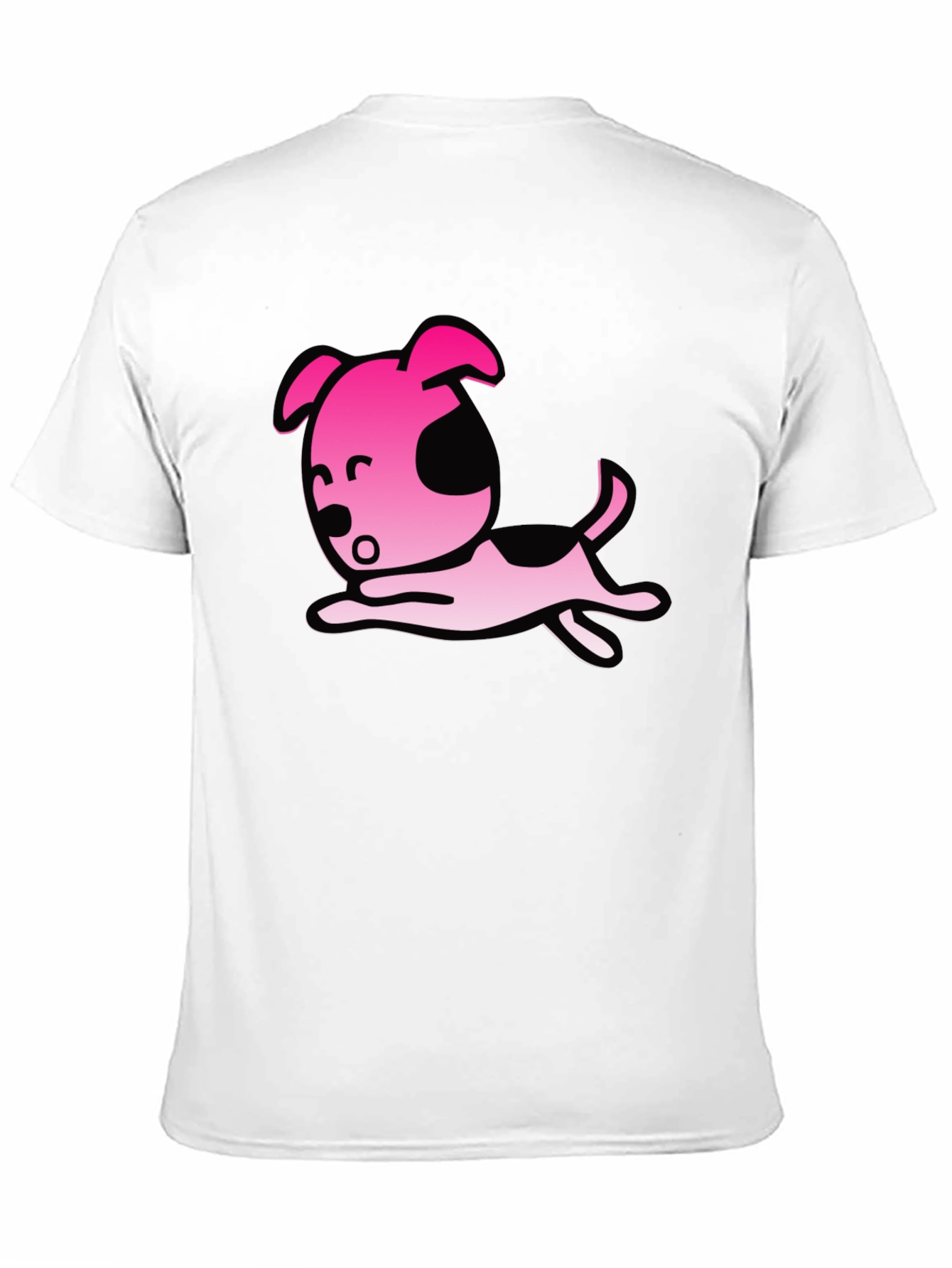 Cartoon Dog Graphic T-Shirt - Black Casual Tee