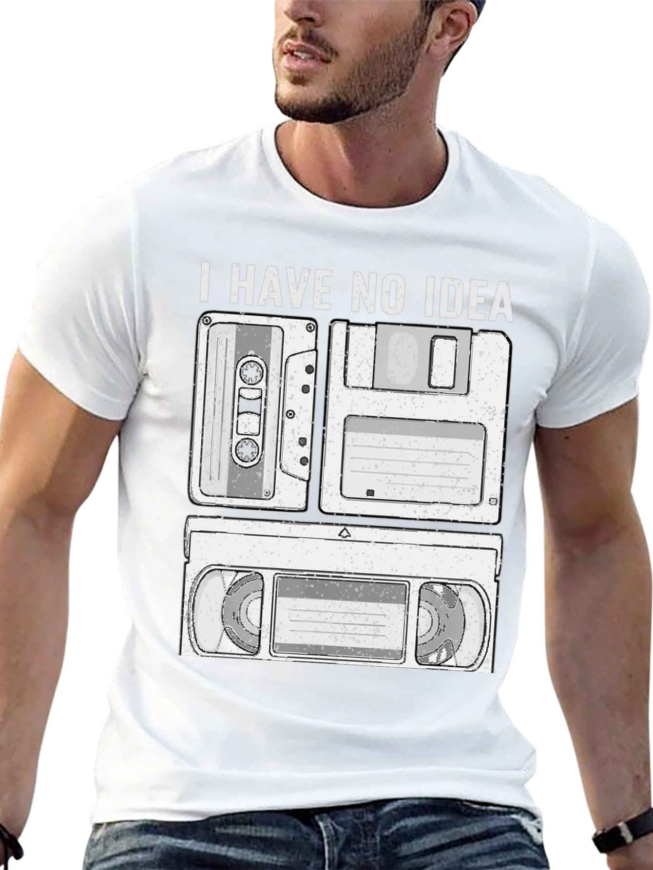 Retro Tech T-Shirt - Cassette Floppy Disk VHS