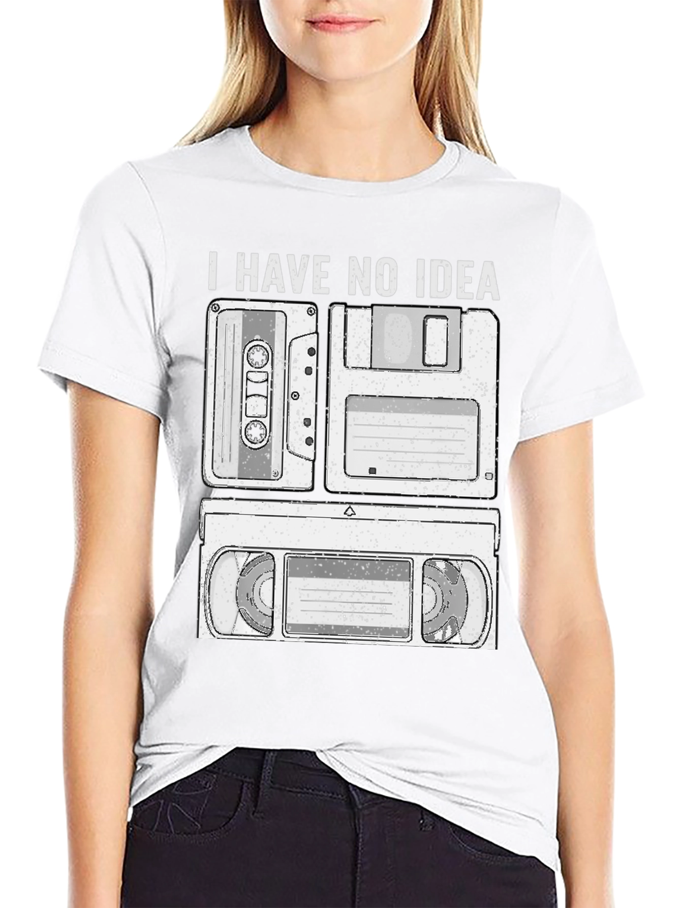 Retro Tech T-Shirt - Cassette Floppy Disk VHS