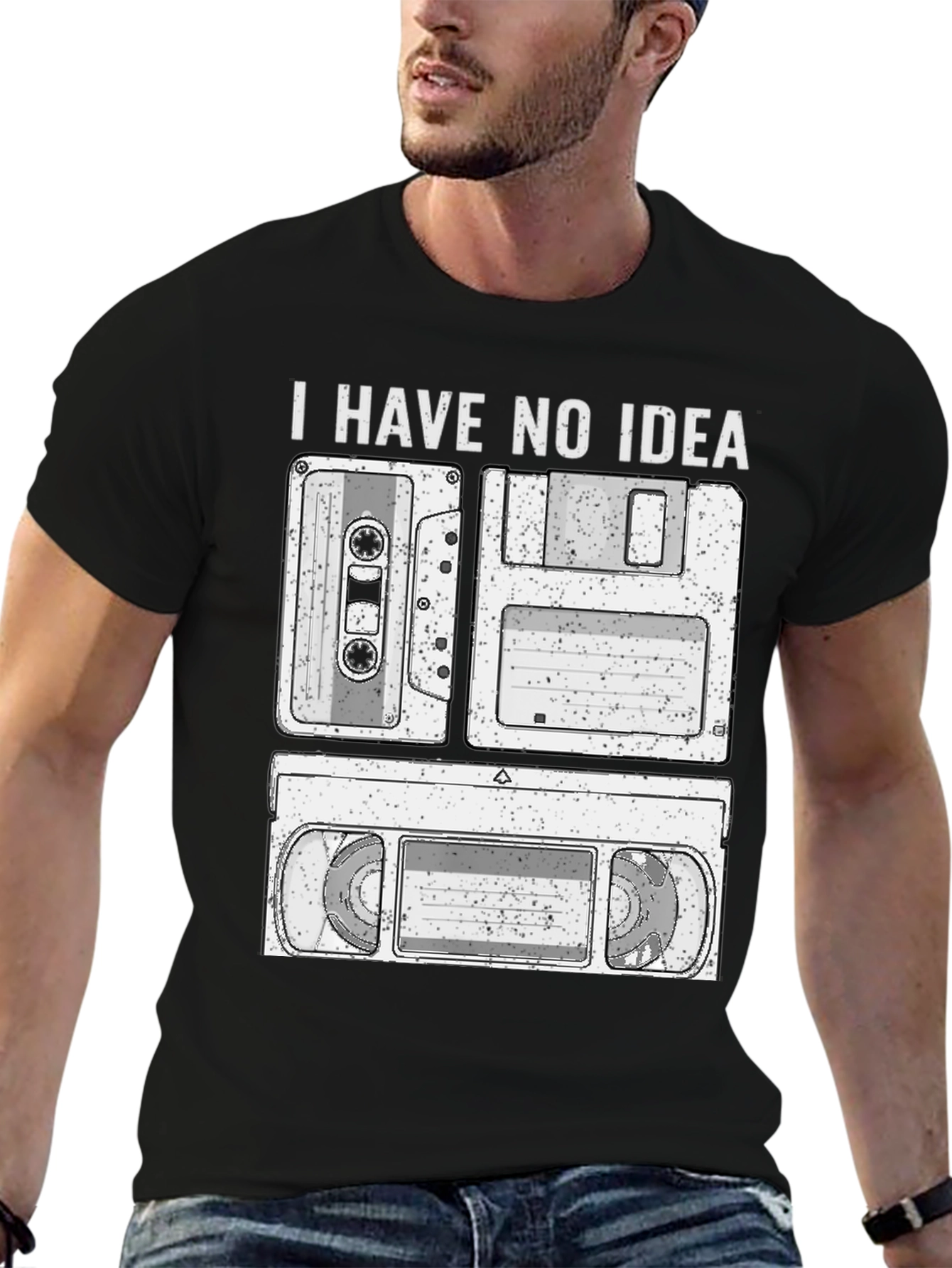 Retro Tech T-Shirt - Cassette Floppy Disk VHS