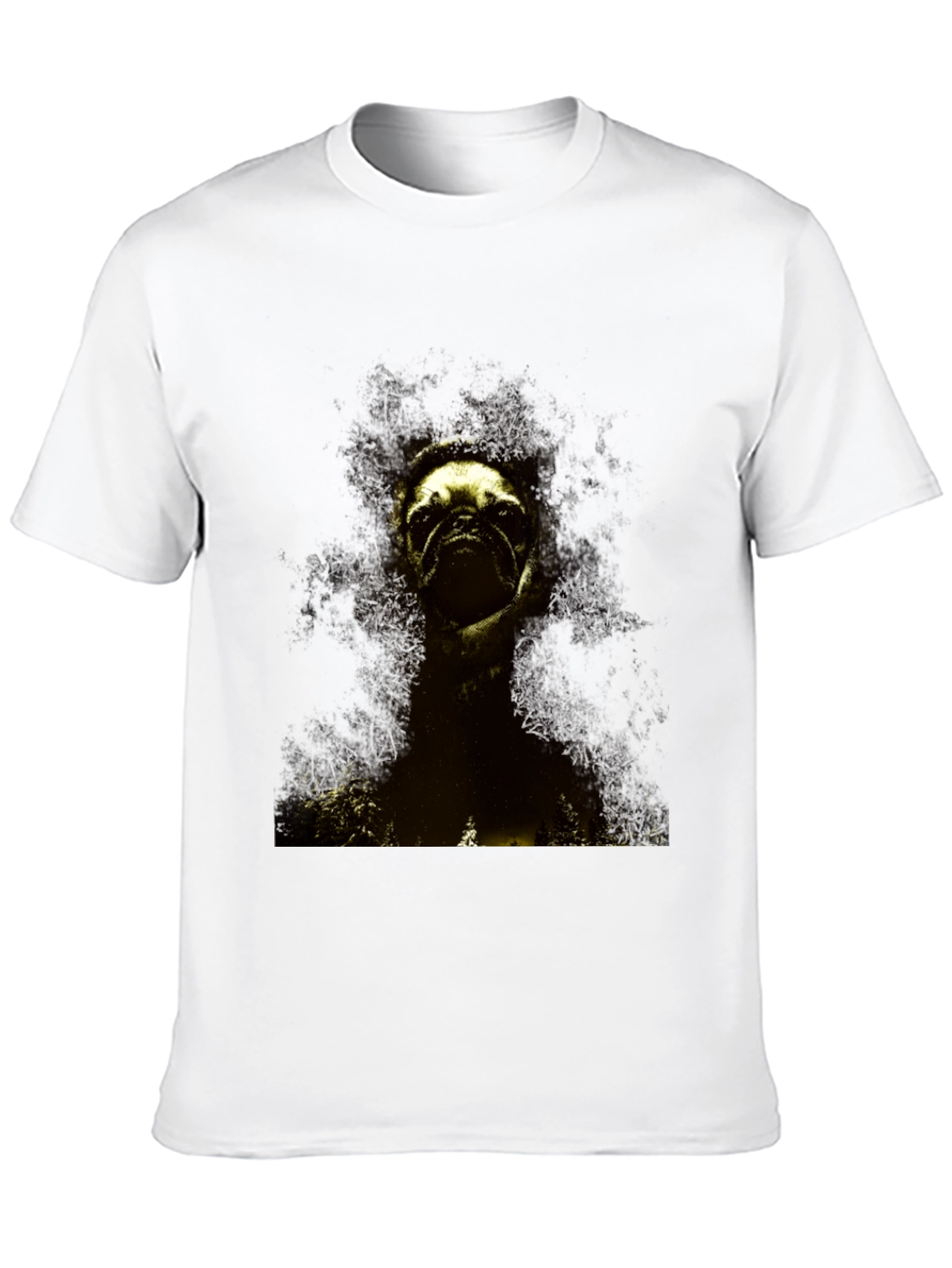 Pug in the Woods Black T-Shirt