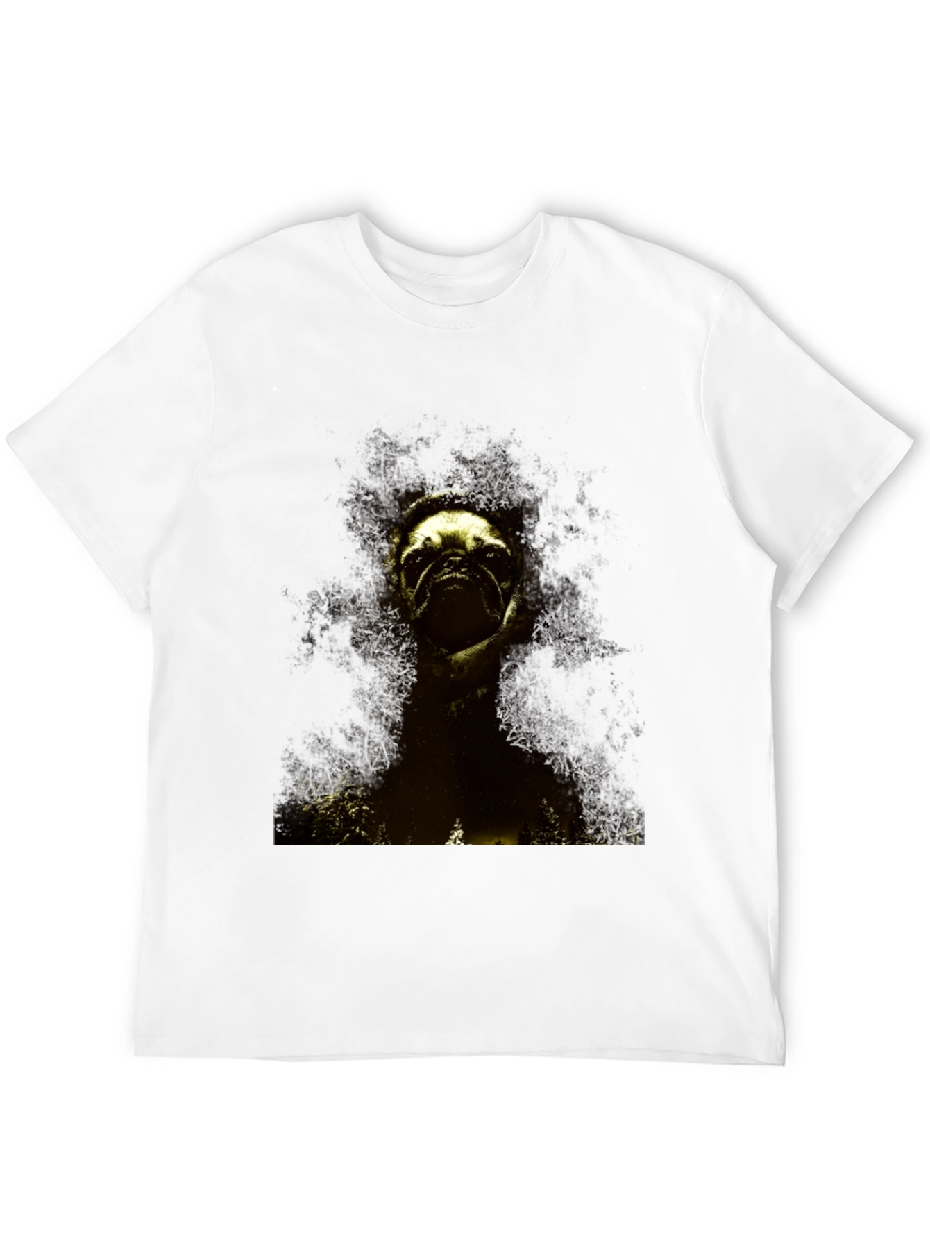 Pug in the Woods Black T-Shirt