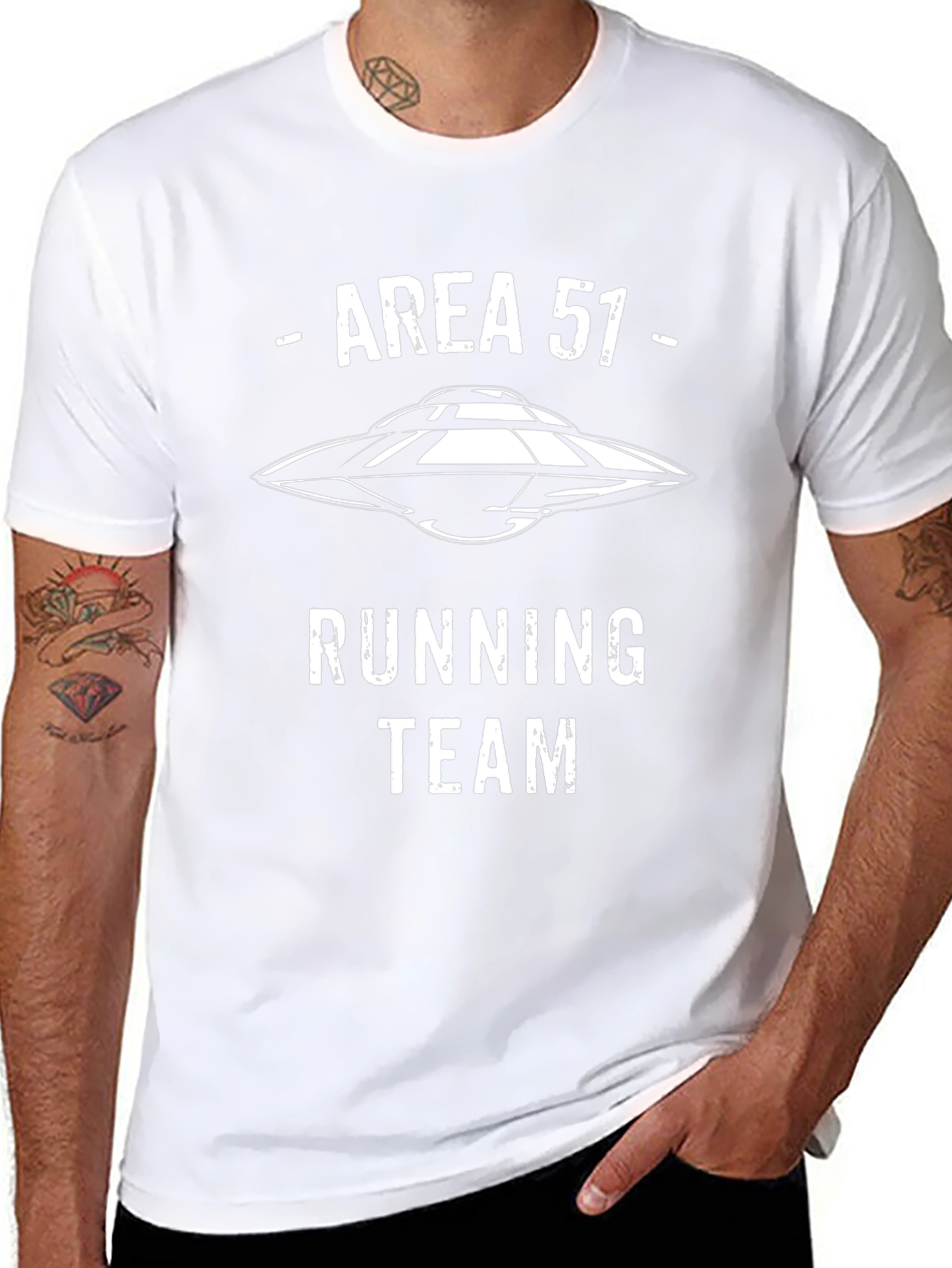 Area 51 Running Team T-Shirt UFO Alien Graphic Tee