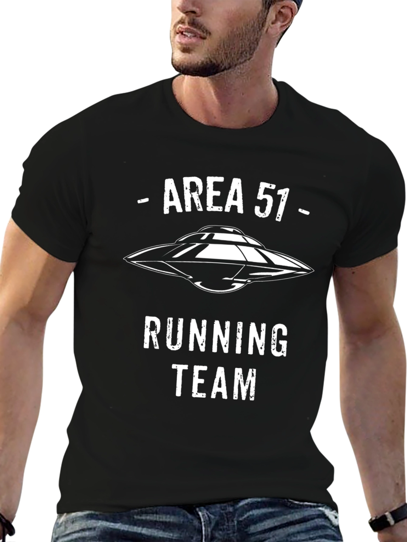 Area 51 Running Team T-Shirt UFO Alien Graphic Tee