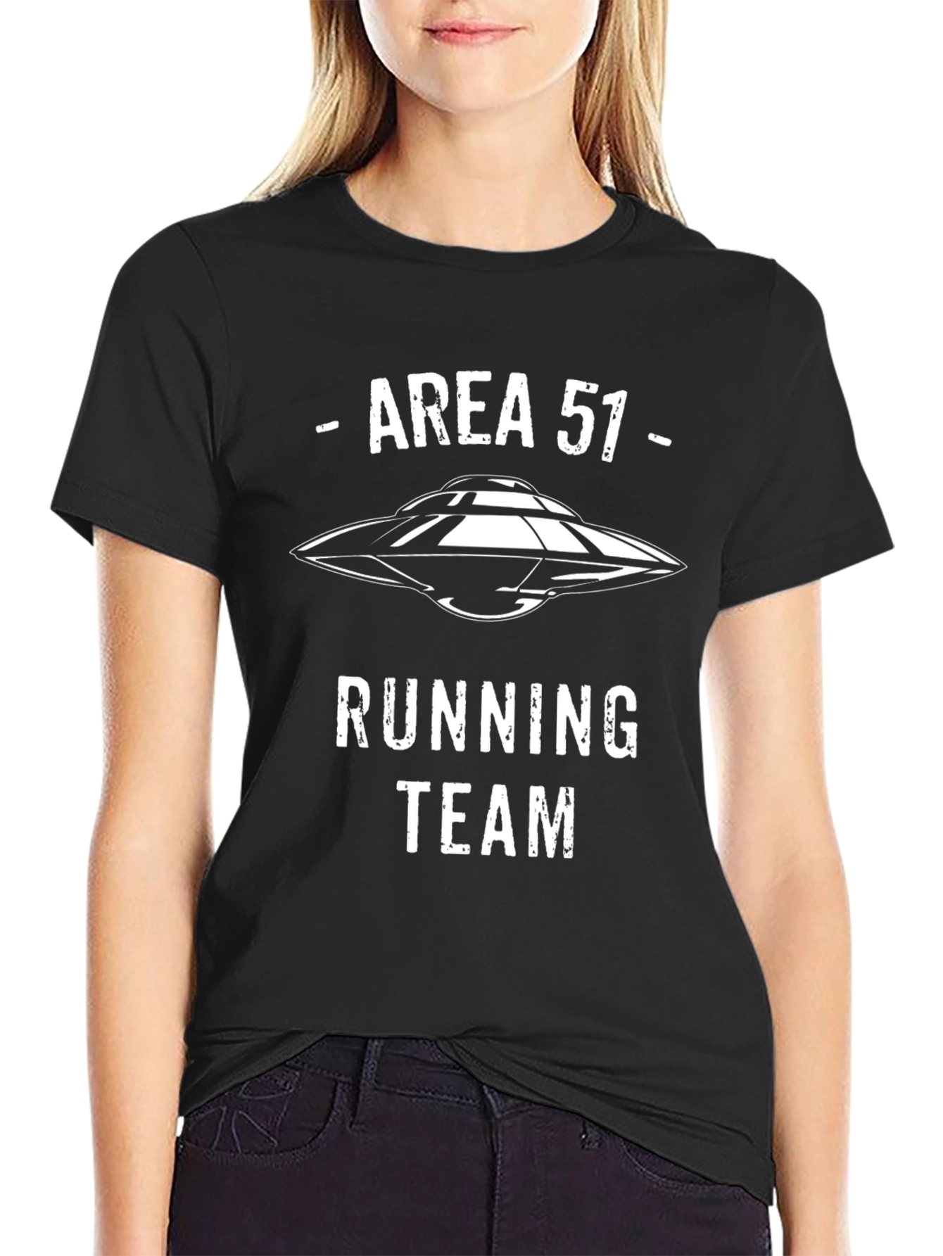 Area 51 Running Team T-Shirt UFO Alien Graphic Tee