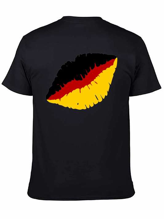 German Flag Lips Graphic Tee - Black