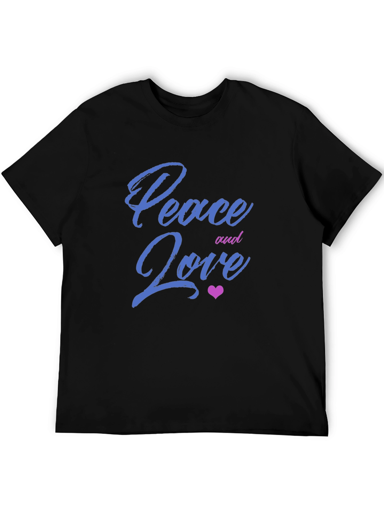 Peace and Love Graphic Tee - Mens Black T-Shirt