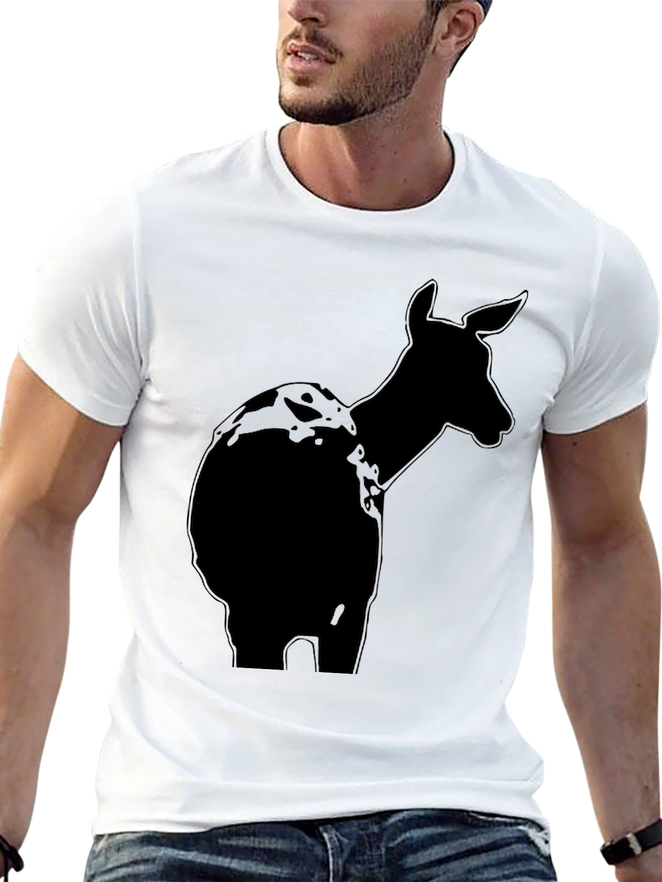 Deer Silhouette Black T-Shirt