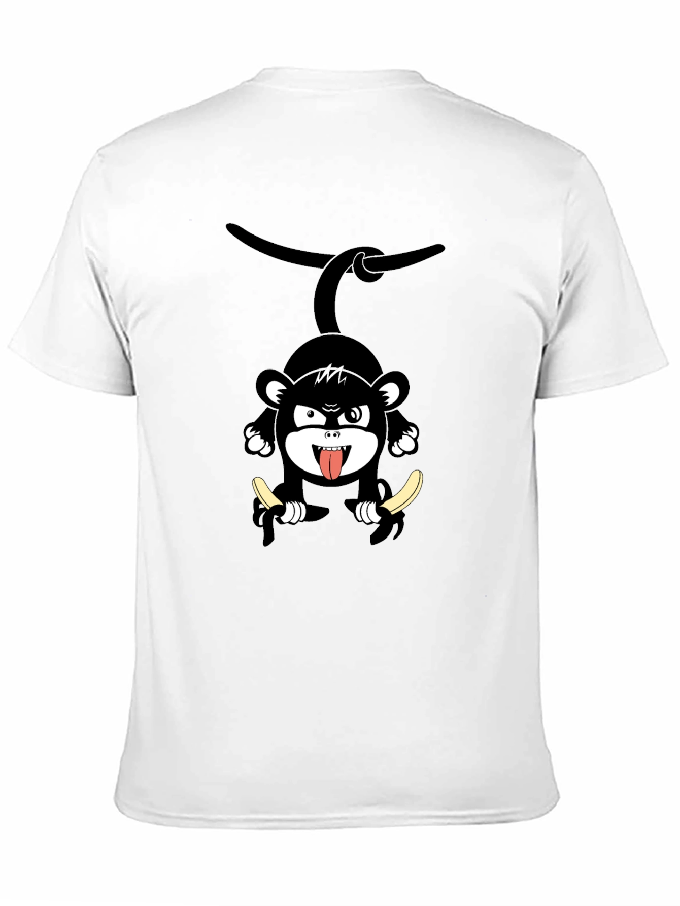 Monkey Banana Graphic Black T-Shirt
