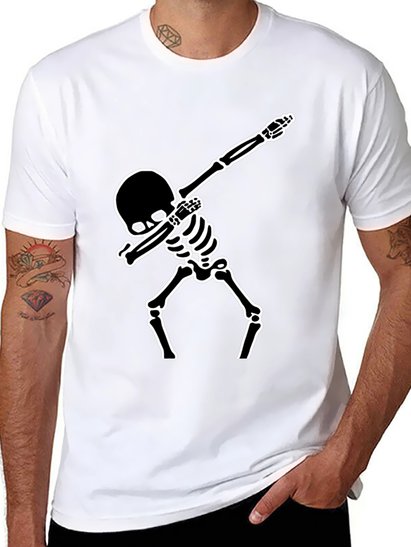 Dabbing Skeleton Graphic T-Shirt