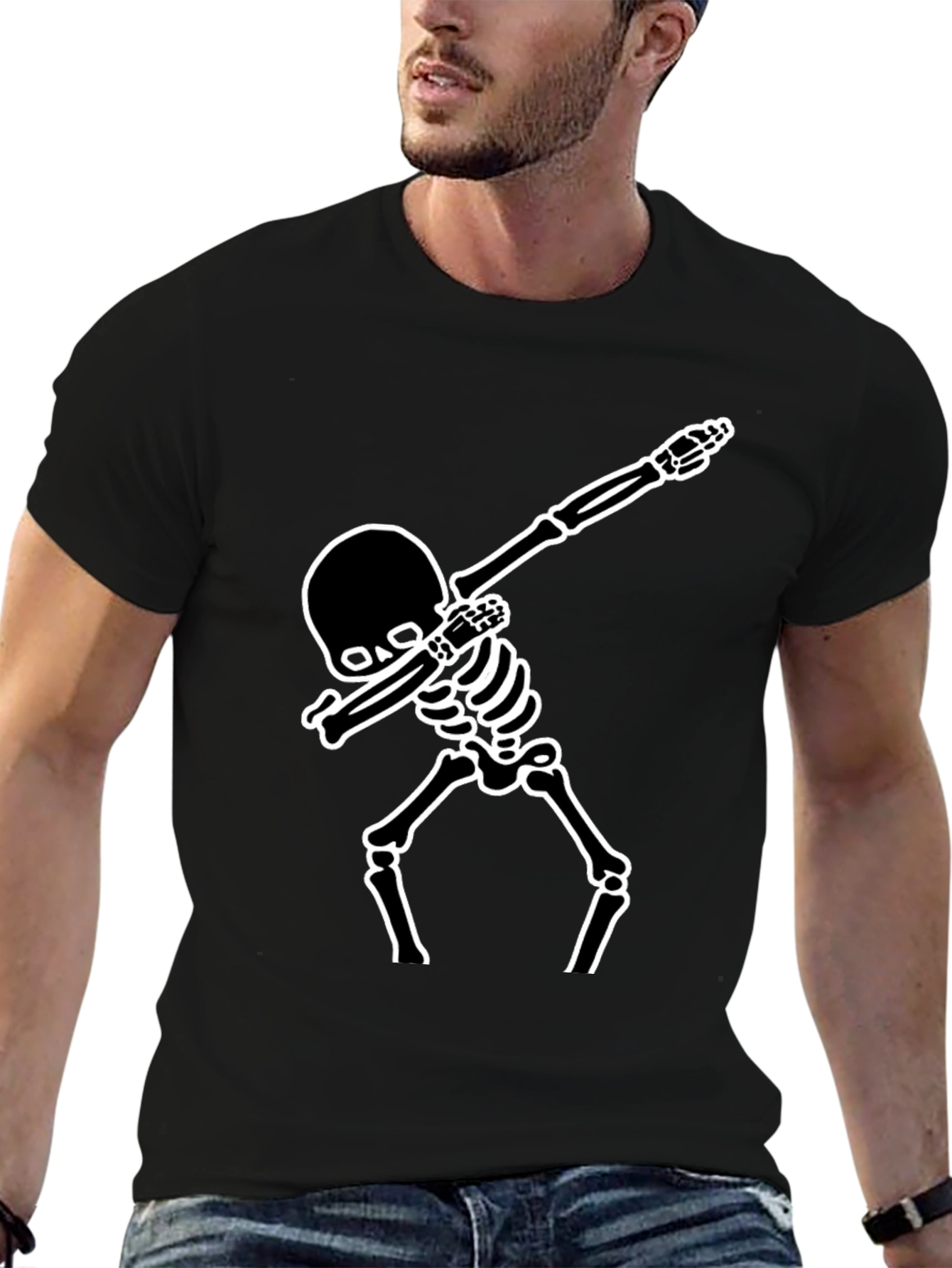 Dabbing Skeleton Graphic T-Shirt
