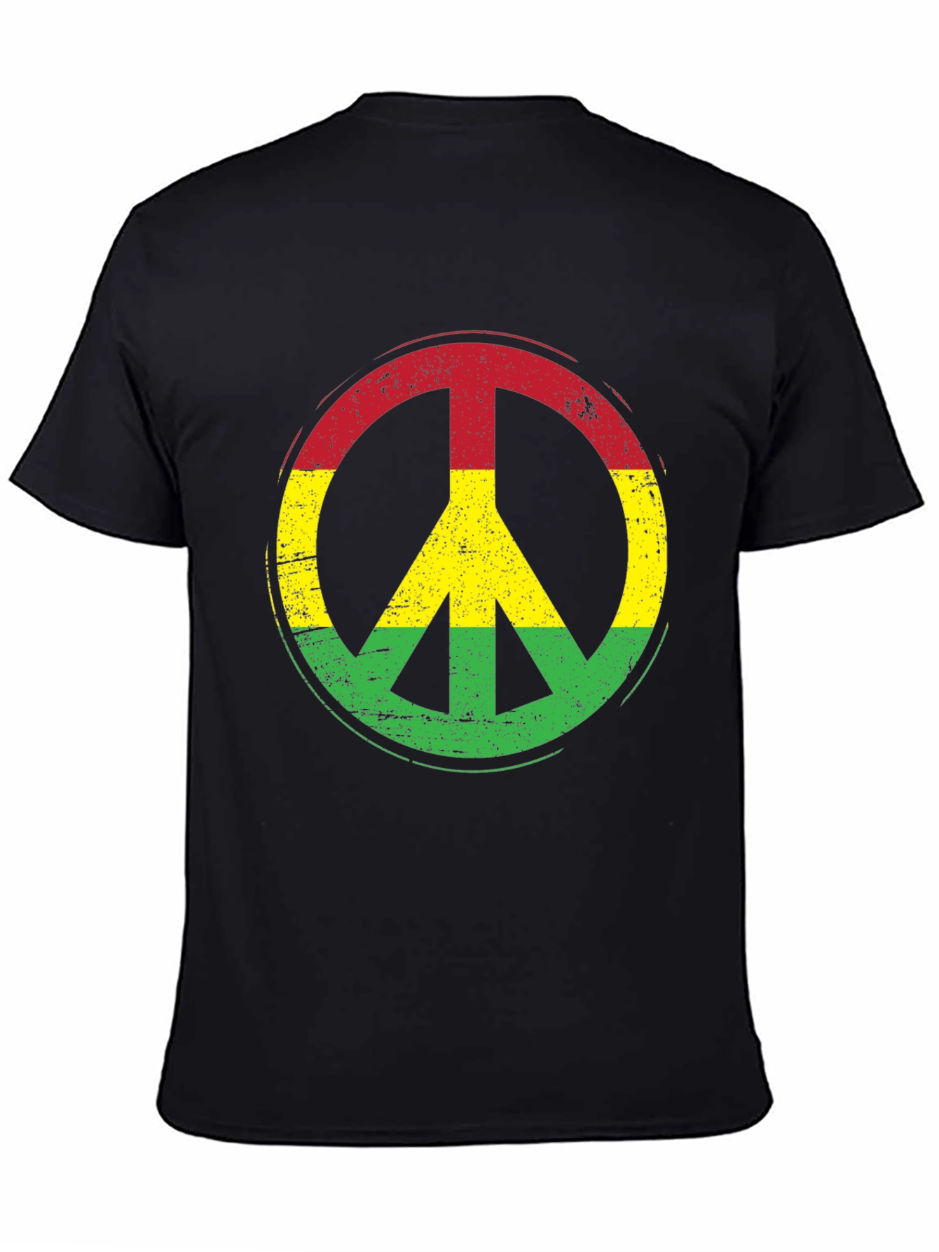 Rasta Peace Sign Black T-Shirt - Reggae Vibes