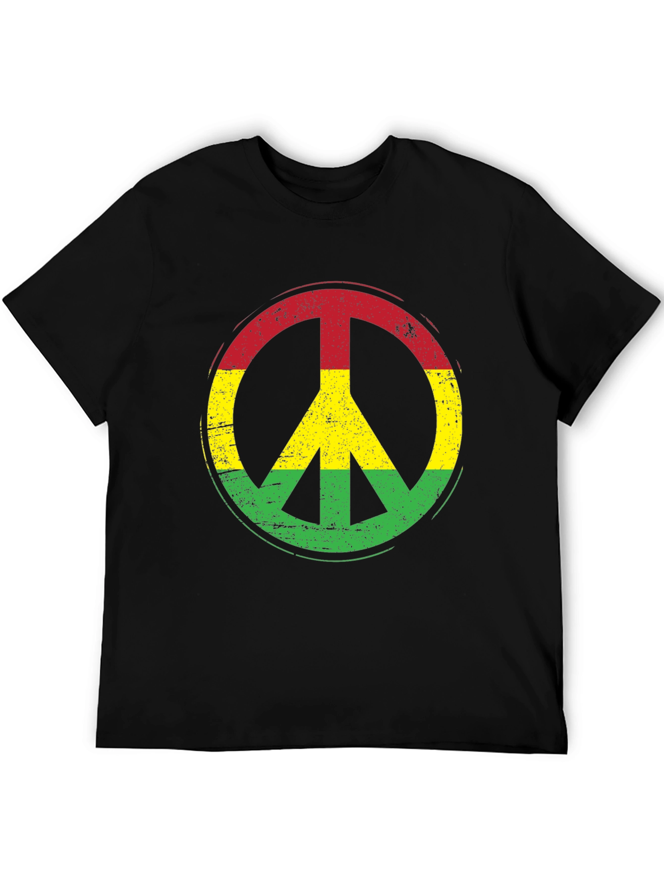 Rasta Peace Sign Black T-Shirt - Reggae Vibes