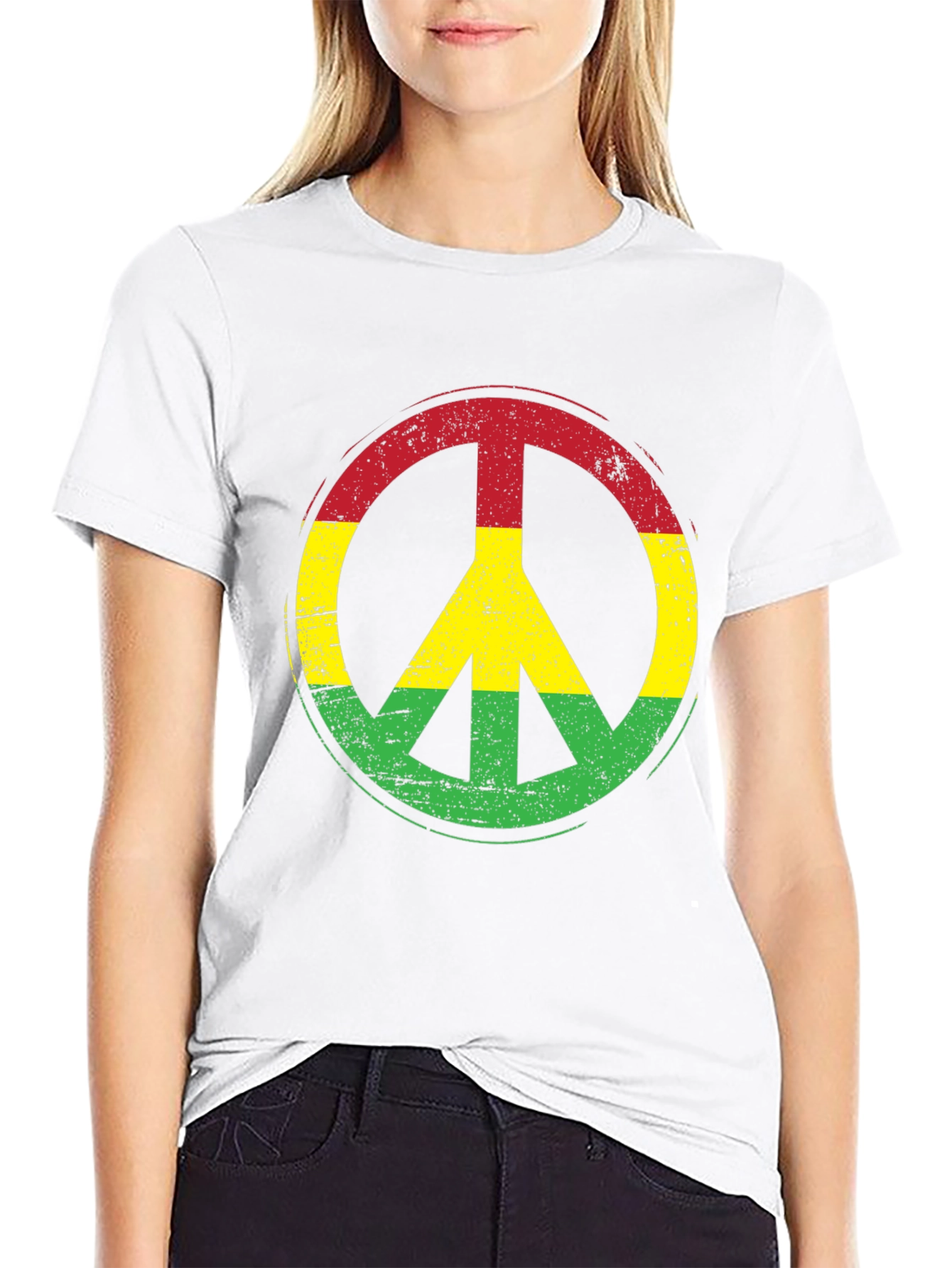 Rasta Peace Sign Black T-Shirt - Reggae Vibes
