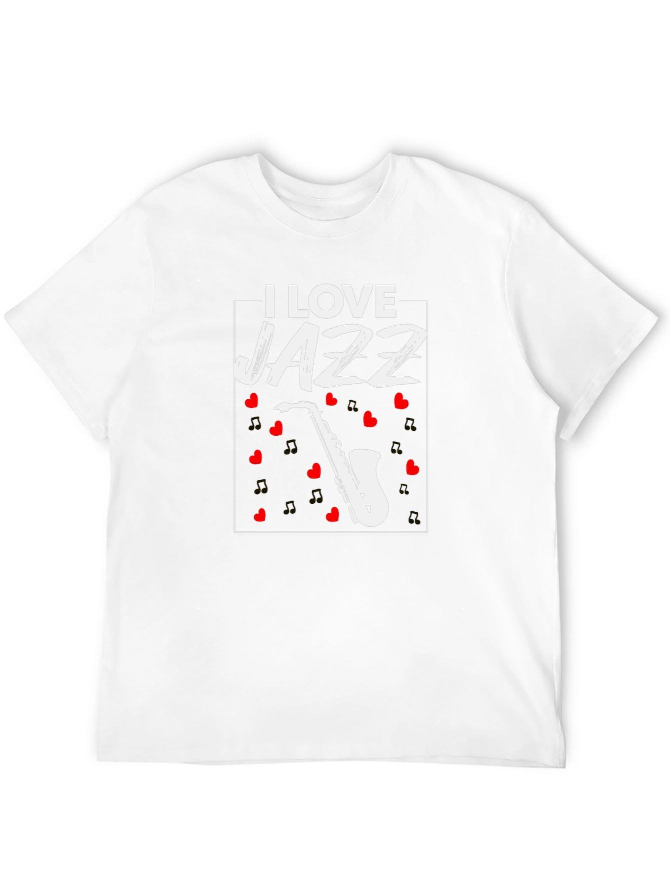 I Love Jazz Saxophone Graphic T-Shirt
