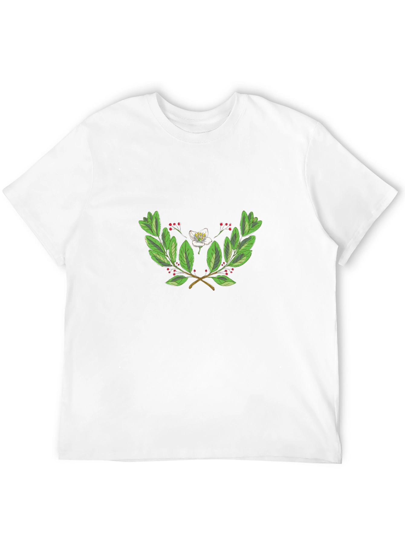 Floral Laurel Wreath T-Shirt - Black