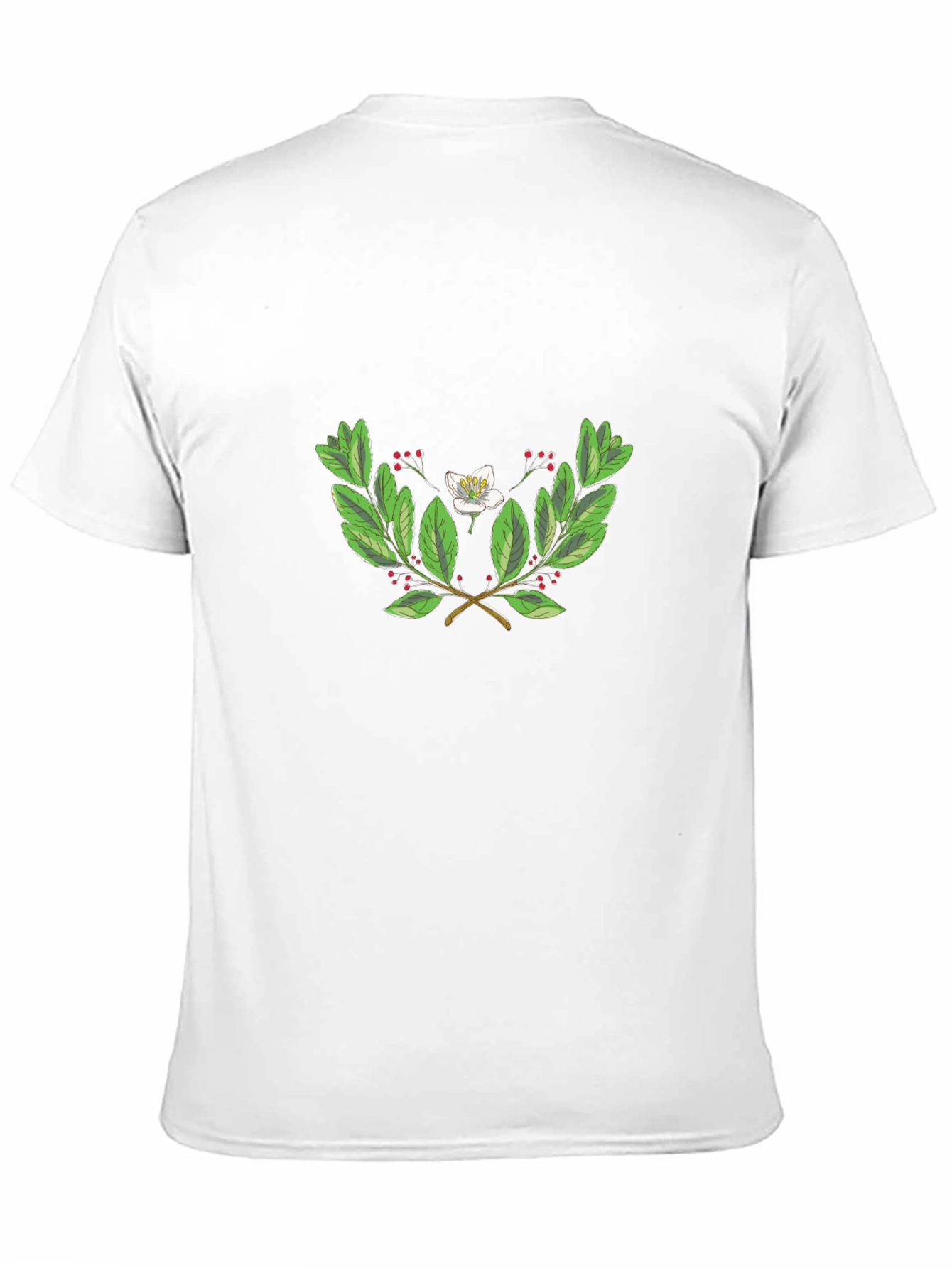 Floral Laurel Wreath T-Shirt - Black
