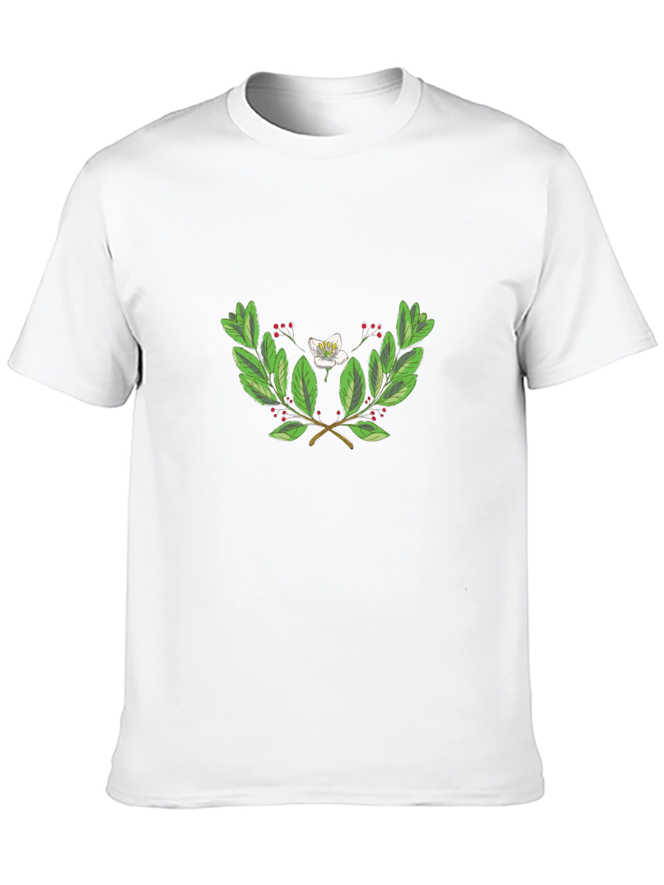 Floral Laurel Wreath T-Shirt - Black